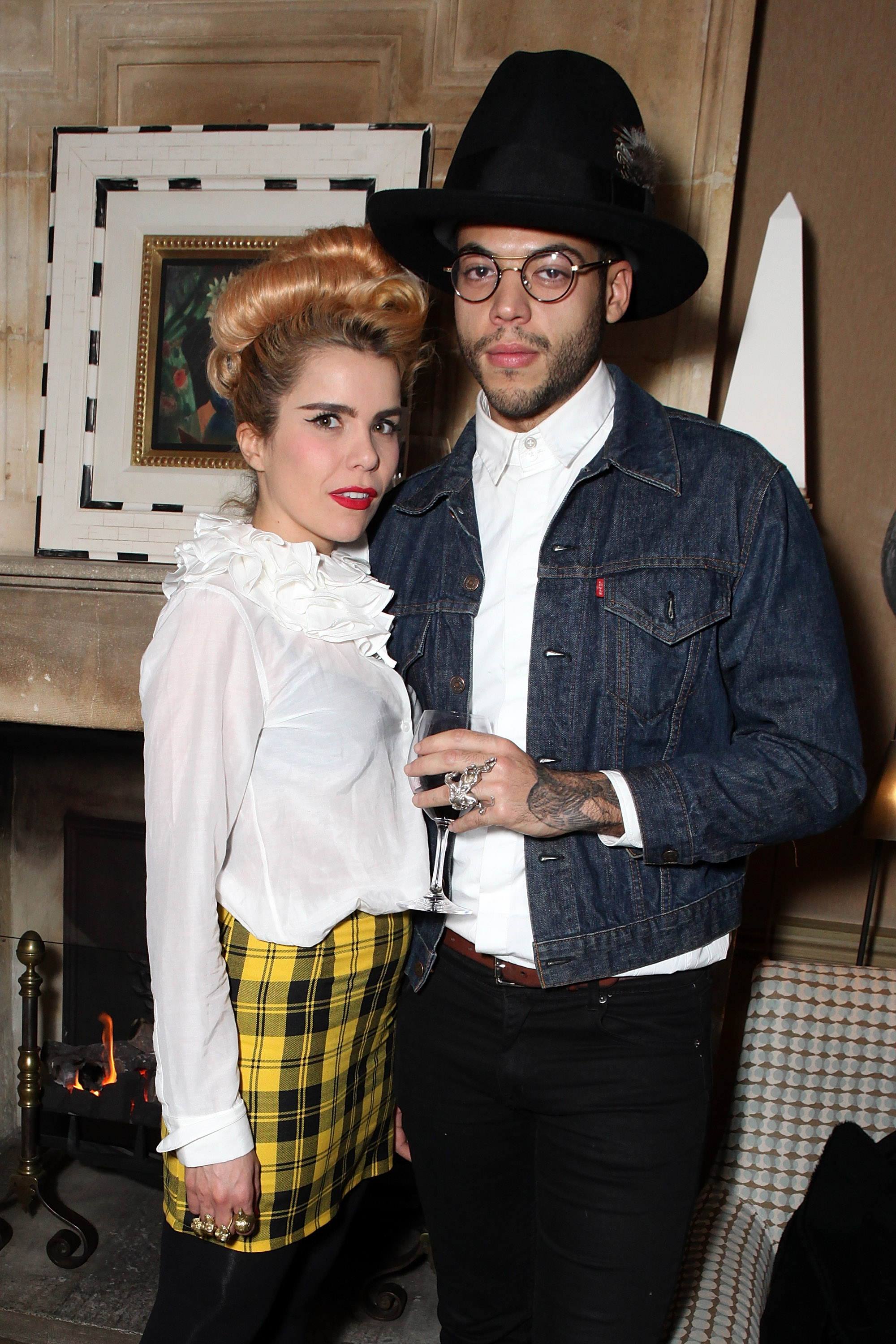 Paloma Faith and Leyman Lahcine attends a private screening of "The Zero Theorem" at the Charlotte Street Hotel on March 11, 2014 in London, England.