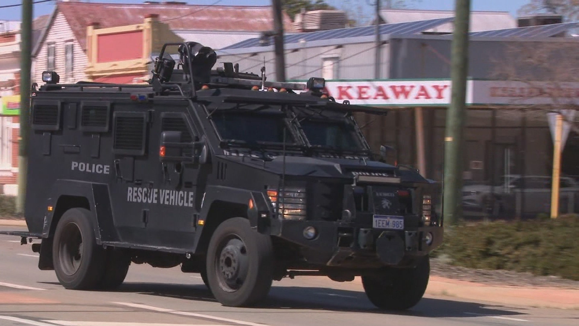 Dozens of police have been sent to the town from as far away as Perth.