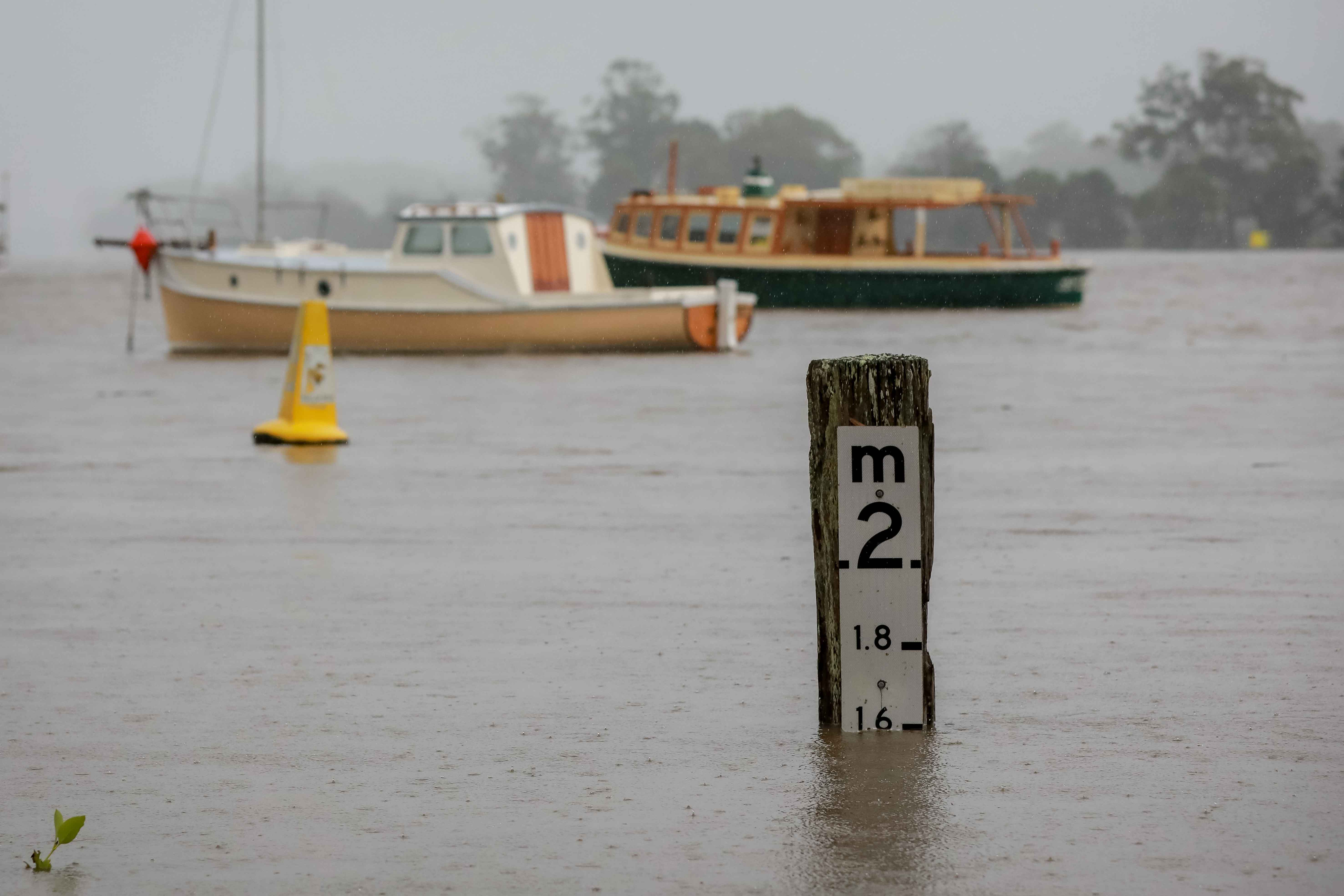 Hastings River in Port Macquarie flooding 