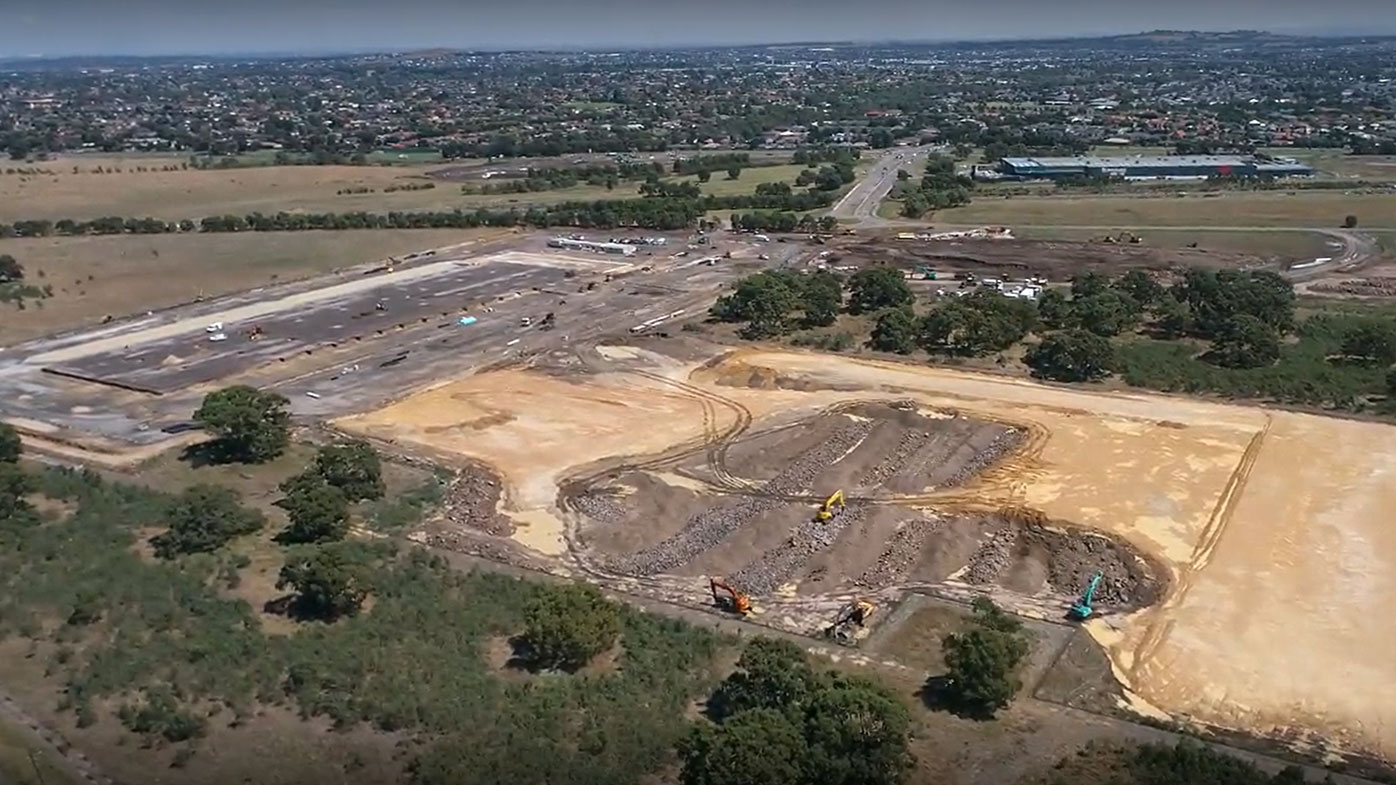 The site of Amazon Australia's sort centre in Craigieburn, Melbourne.