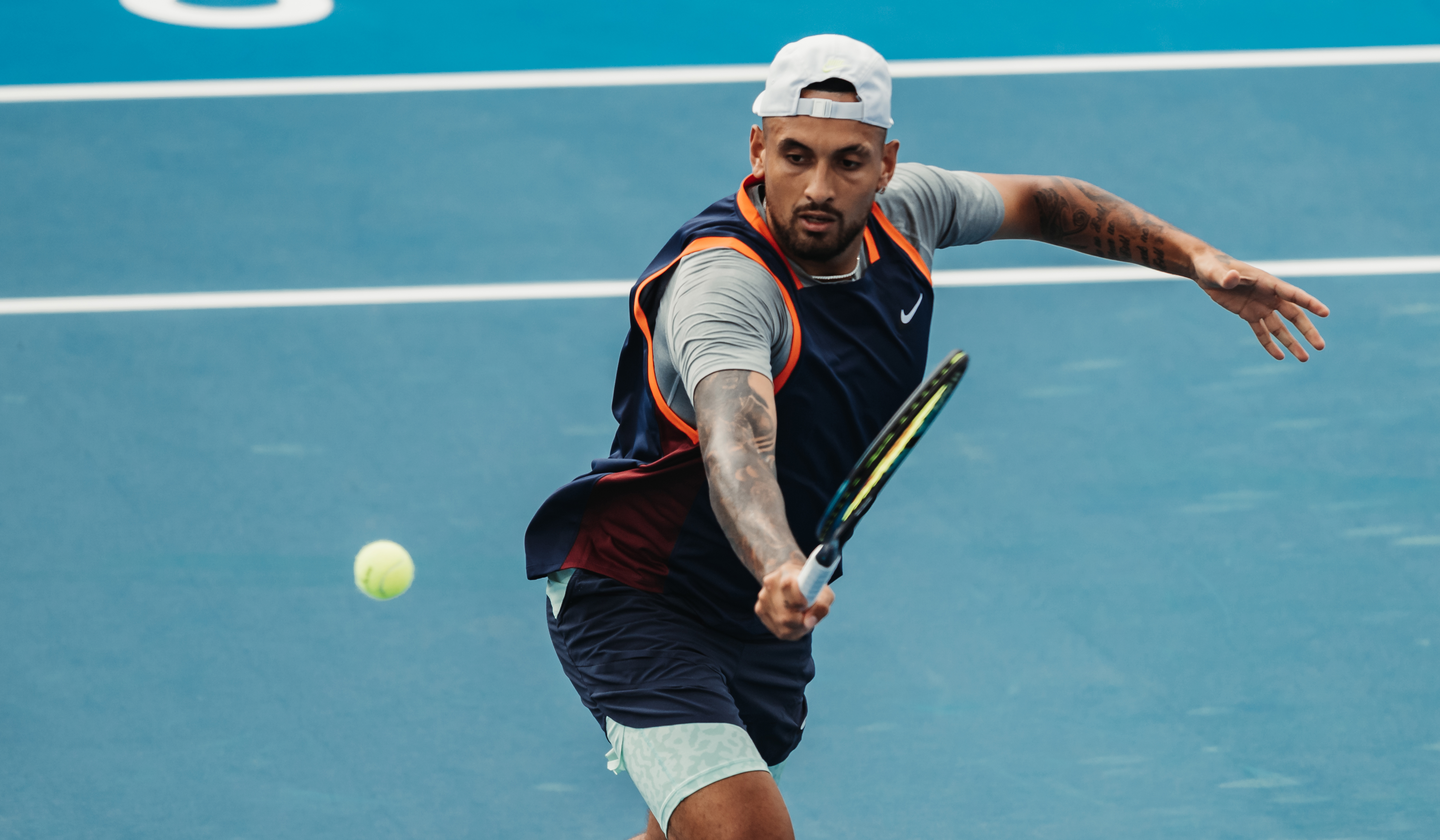 Nick Kyrgios of Australia during day one of the Diriyah Tennis Cup.