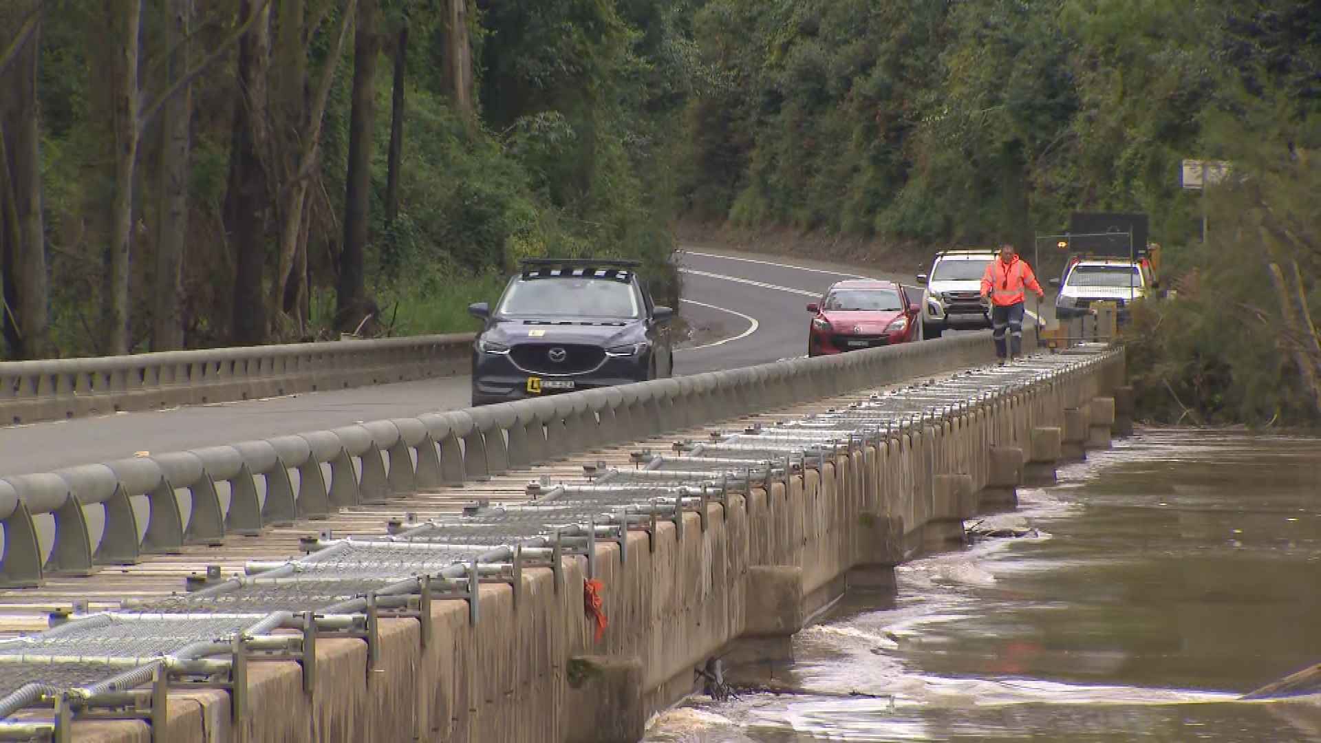 Water under the Richmond Bridge, north west of Sydney, is rising.