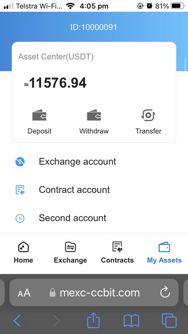 A screenshot of the fake cryptocurrency trading platform Sarah was directed to use by the scammer.