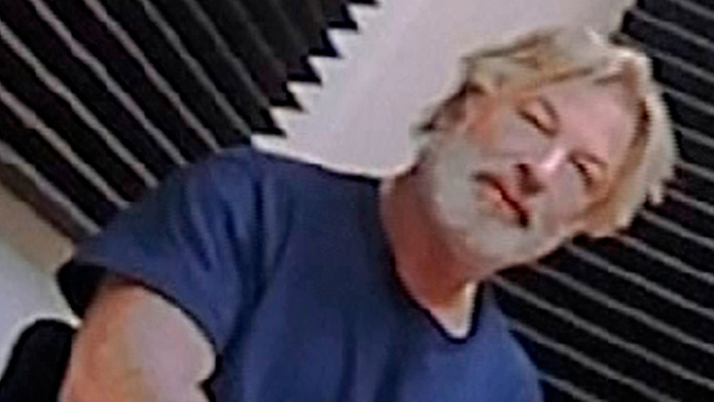 In this image from video released by the Santa Fe County Sheriff's Office, Alec Baldwin speaks with investigators.