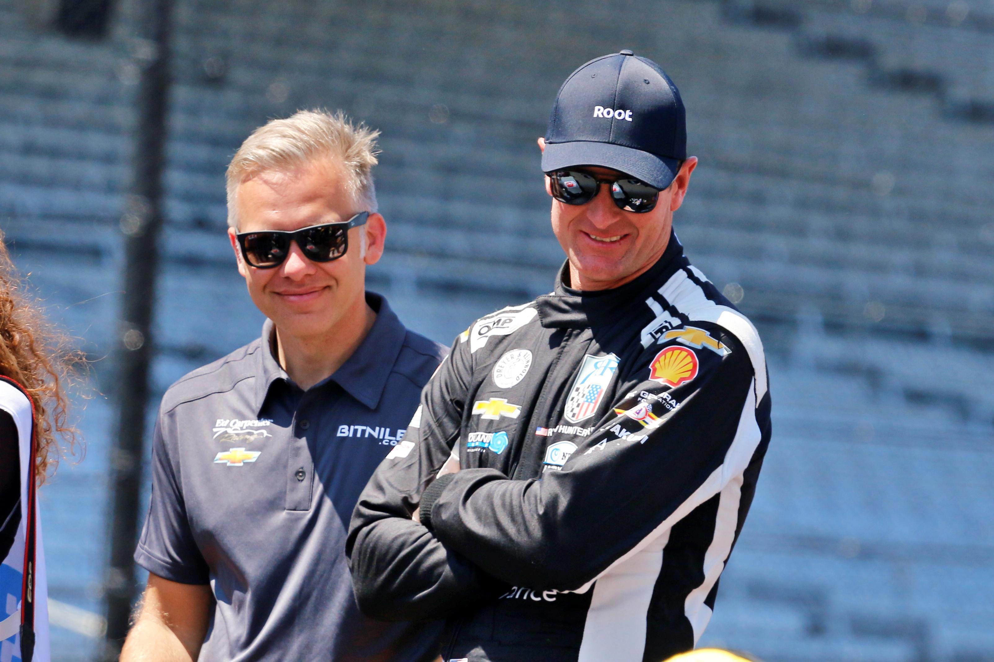 Ed Carpenter (left) and Ryan Hunter-Reay at this year's Indianapolis 500.