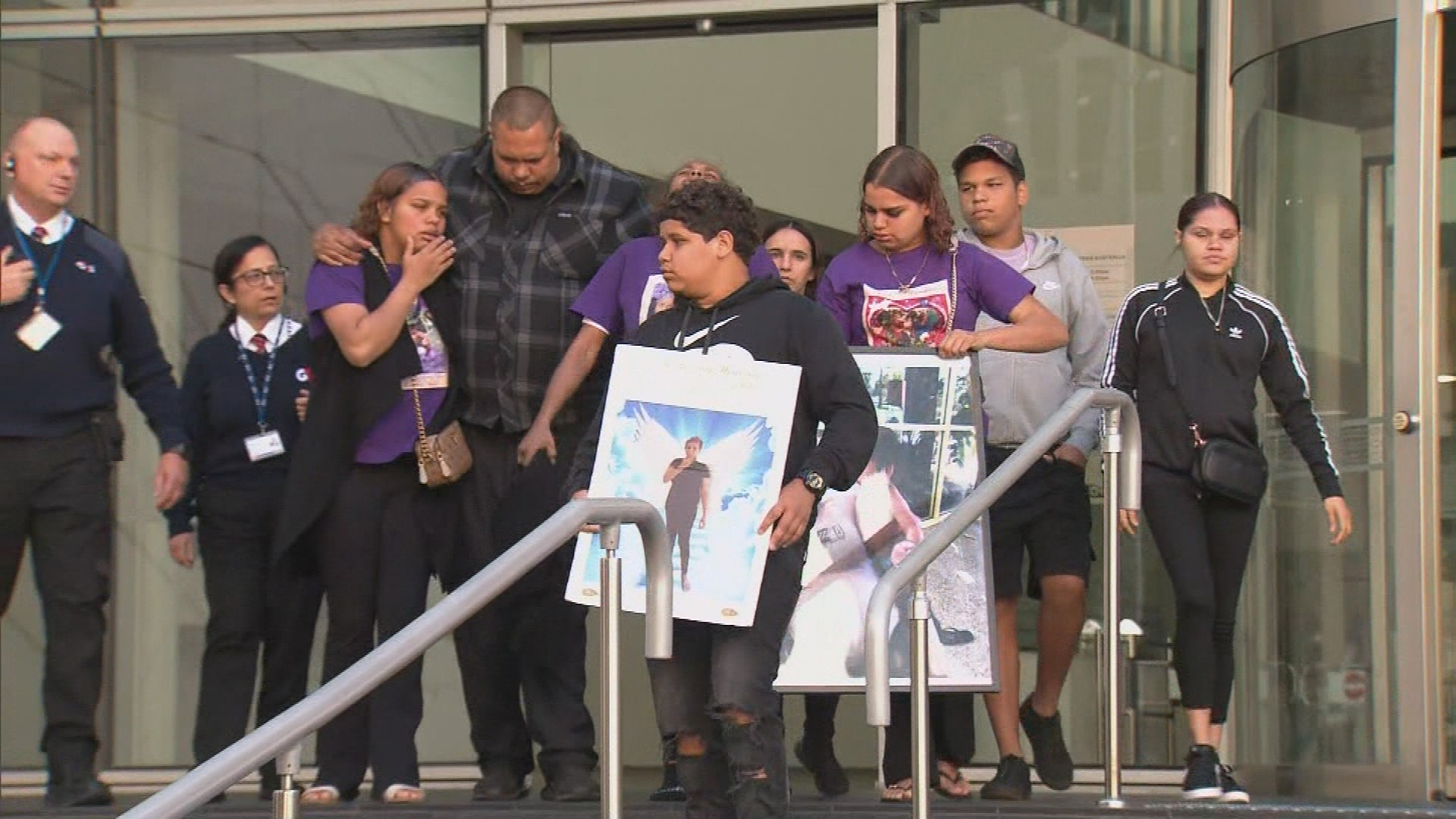 Diane Miller's family outside court after a teen was sentenced over her death.