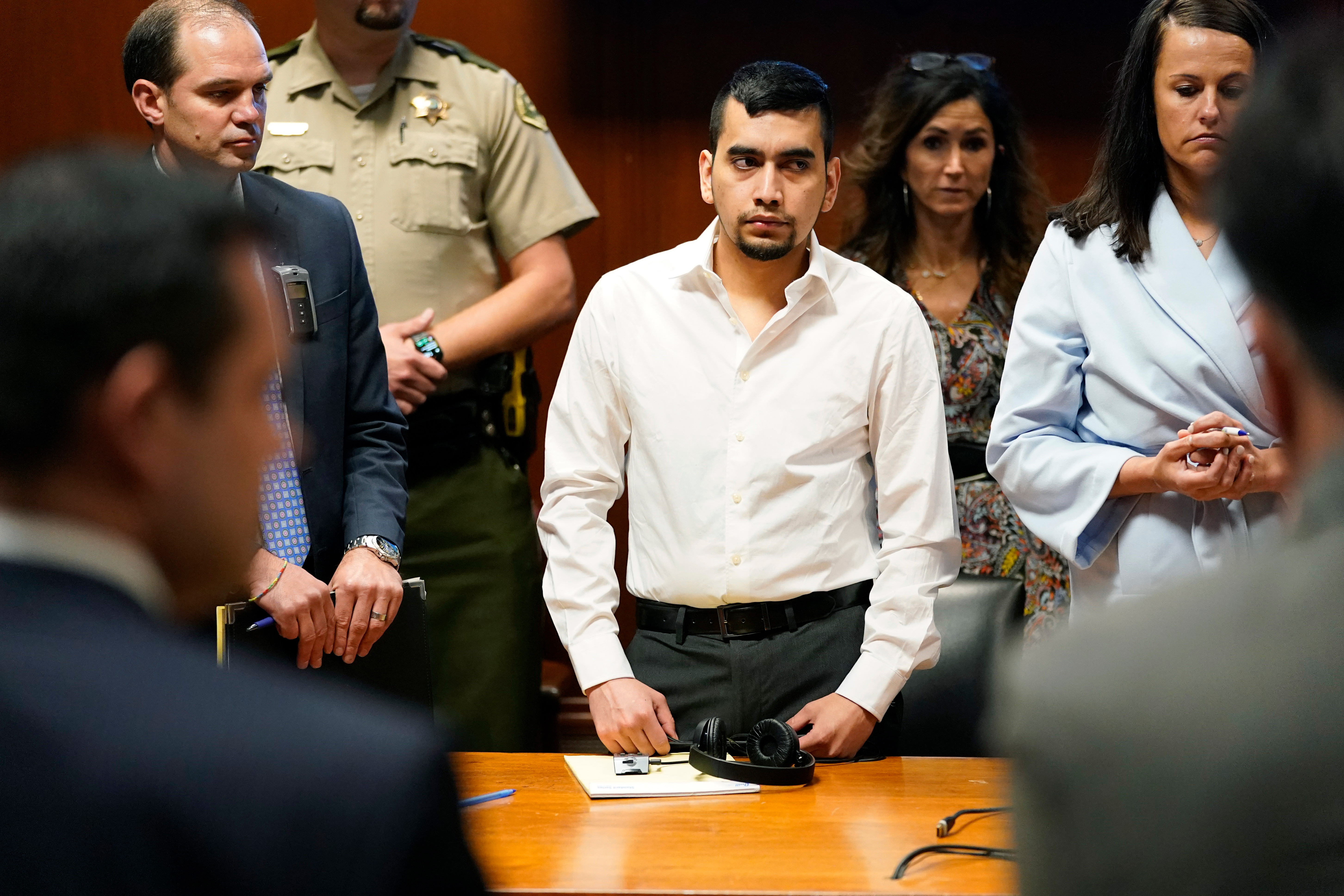 Cristhian Bahena Rivera watches as the jury enters the courtroom before announcing the verdict in his trial