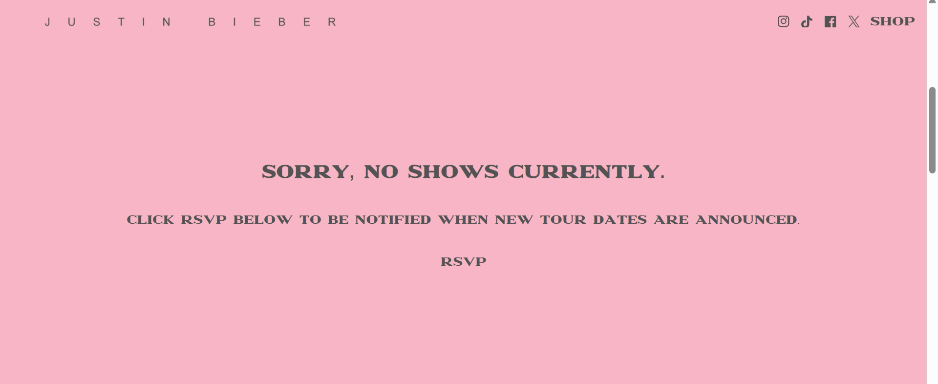 Justin Bieber website