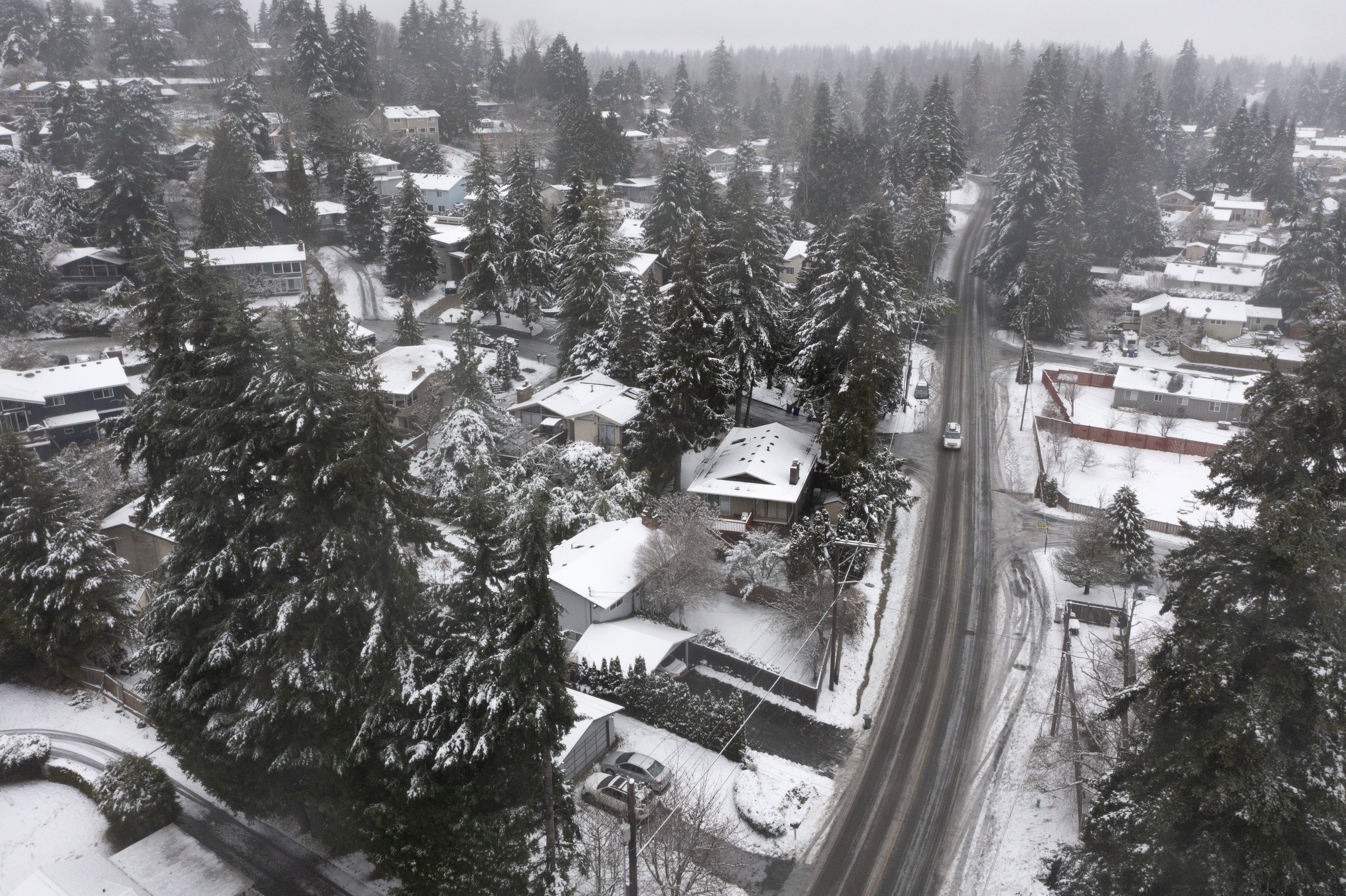 An icy morning over Lake Forest Park, Wash. on Friday, Dec. 23, 2022. 