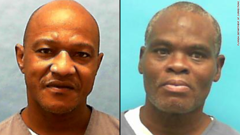 Amos Robinson, a la izquierda, y Abron Scott fueron acusados ​​de un asesinato en Tampa en 1983 que envió a prisión al hombre equivocado durante más de tres décadas.  Ambos cumplen cadena perpetua.