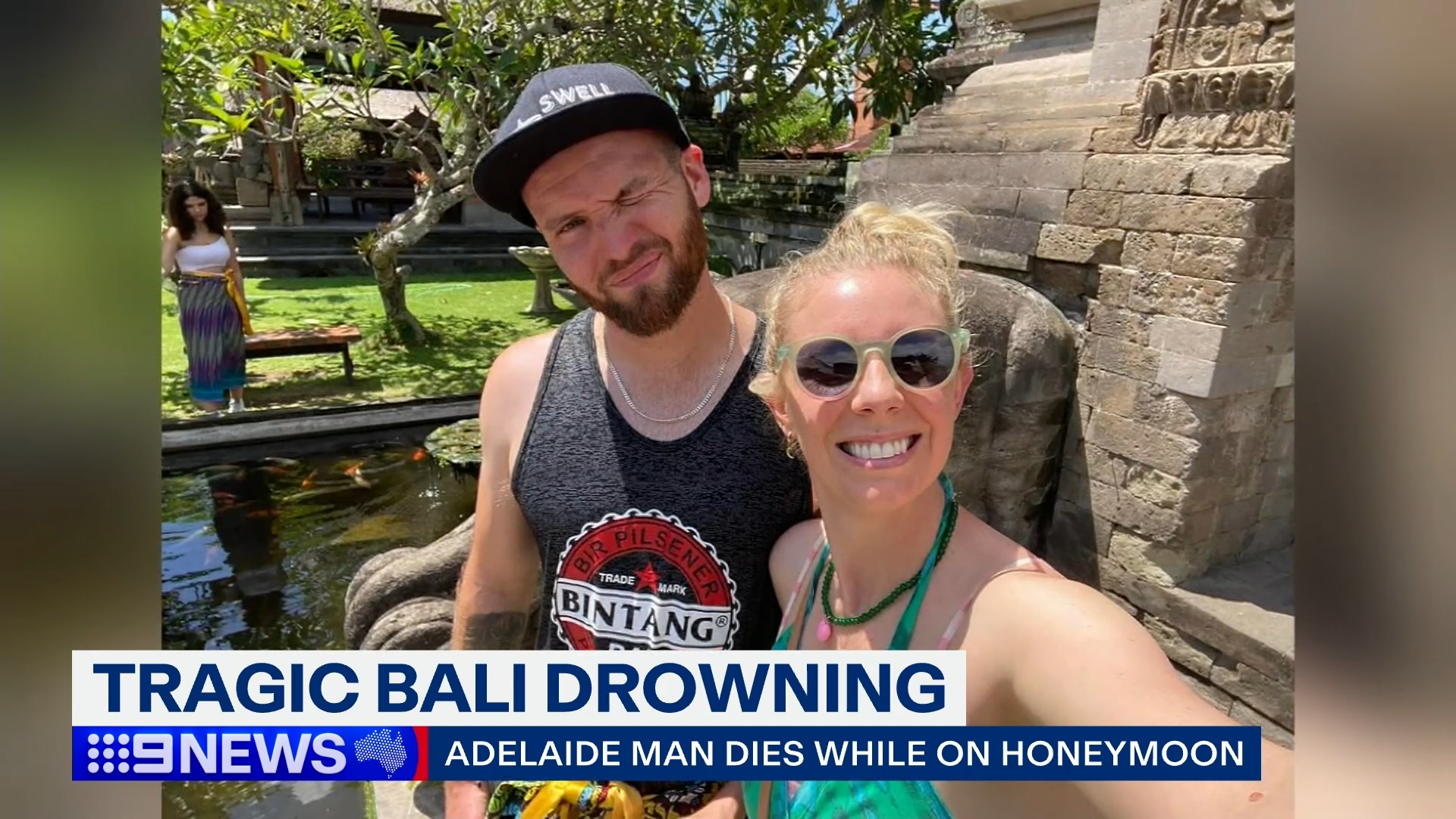 Jacob Vennix, 32, and wife Kimberley Fuller were swimming at Pasut Beach in western Bali on Monday when Vennix was carried out to sea by a strong current.