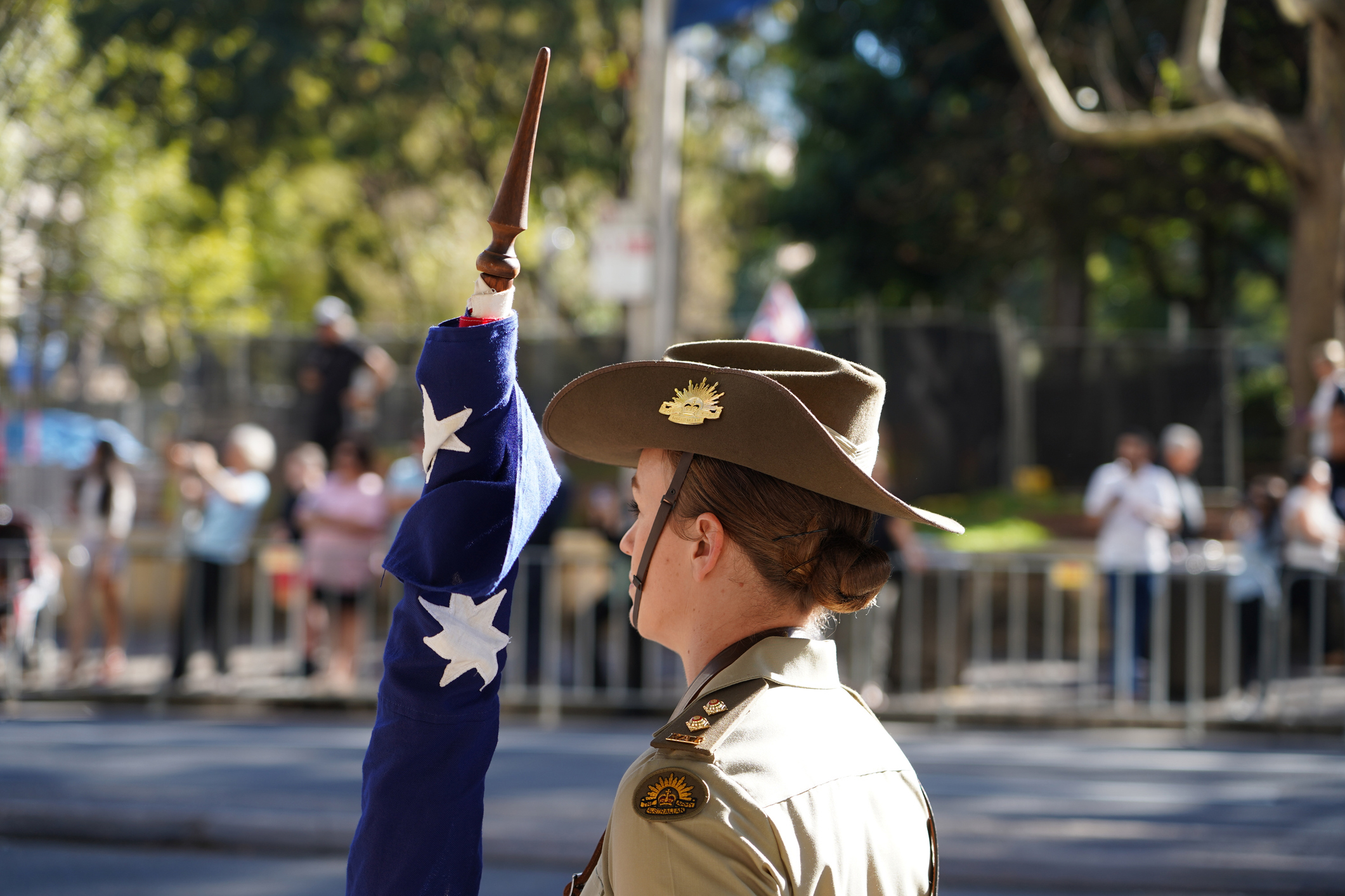 ANZAC Day parade on the streets of a regional country town