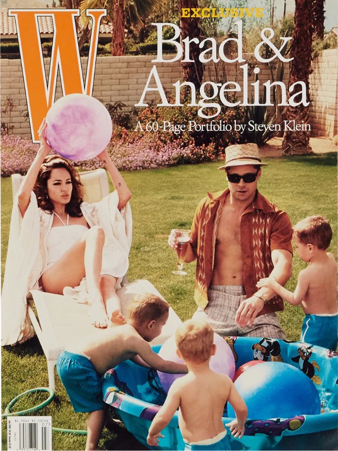 Brad Pitt and Angelina Jolie domestic bliss w magazine 2005