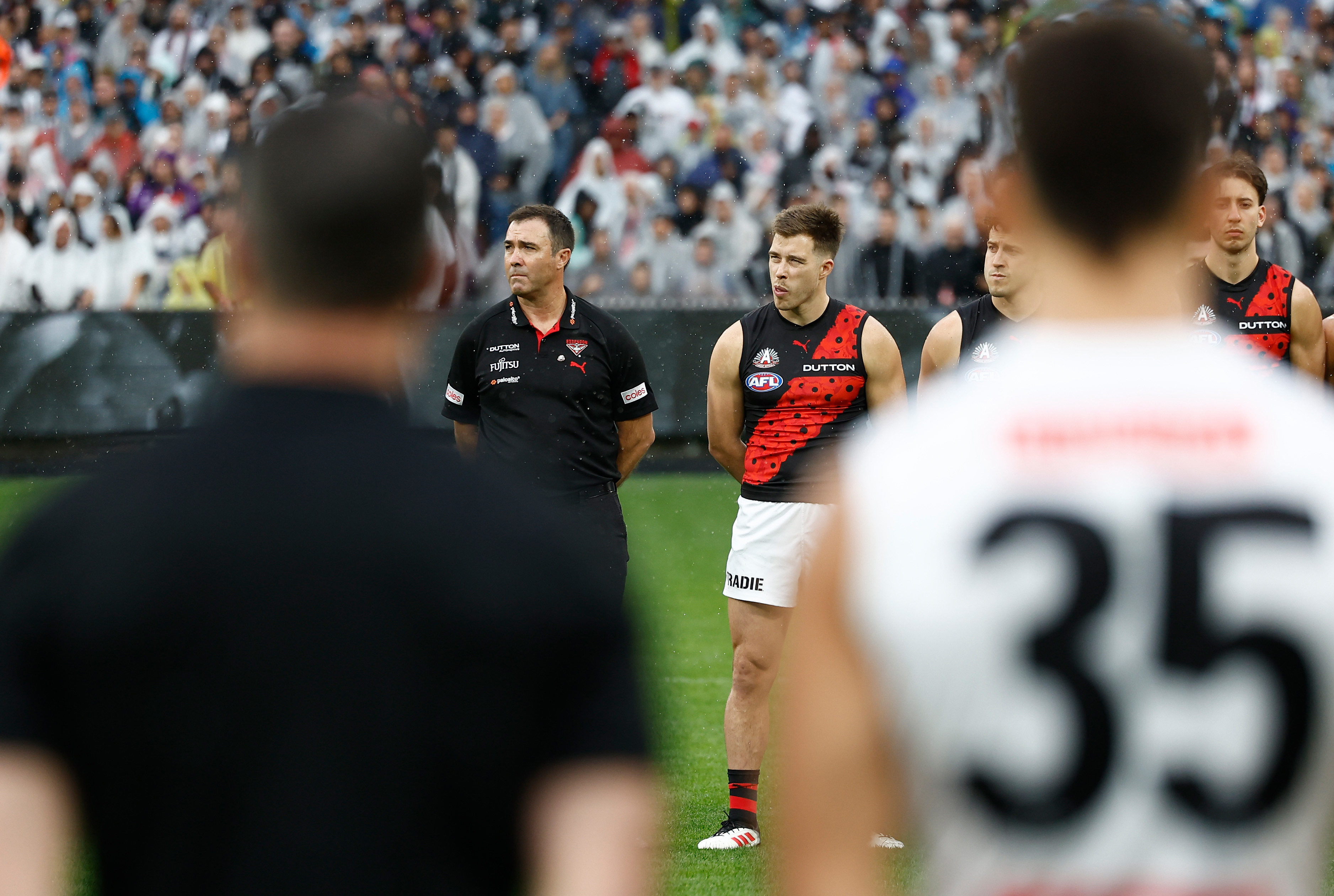 Brad Scott and Zach Merrett line up together on Anzac Day.