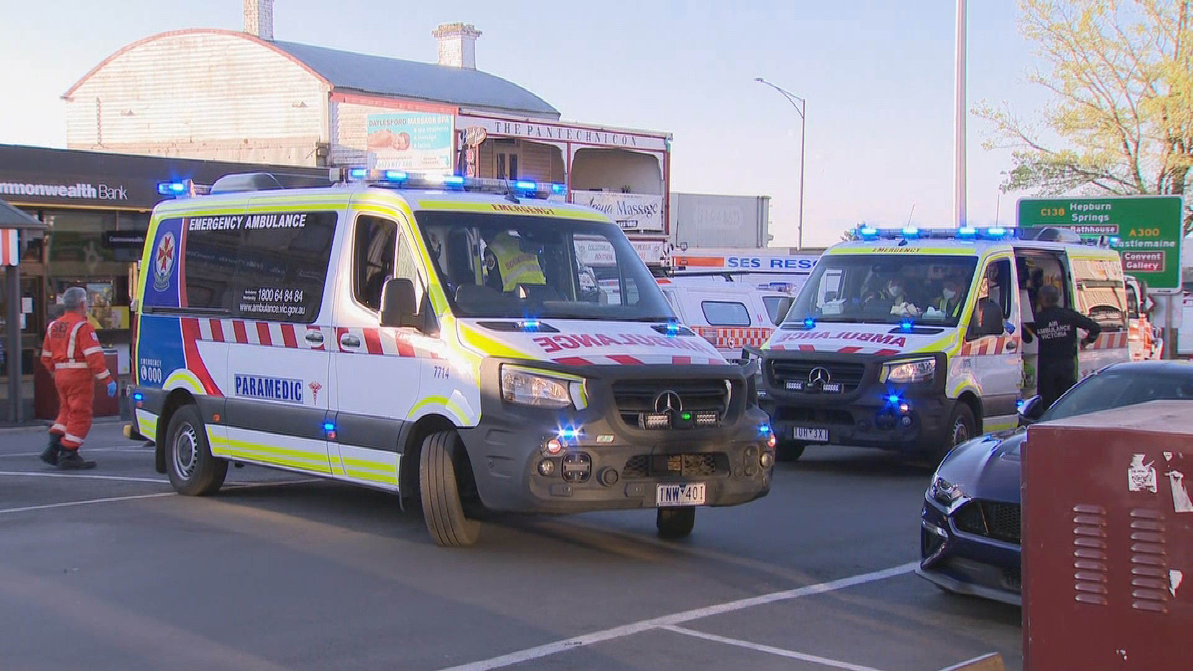 Three people have been killed and multiple others injured after a car crashed into a beer garden at a pub in Daylesford, Victoria.