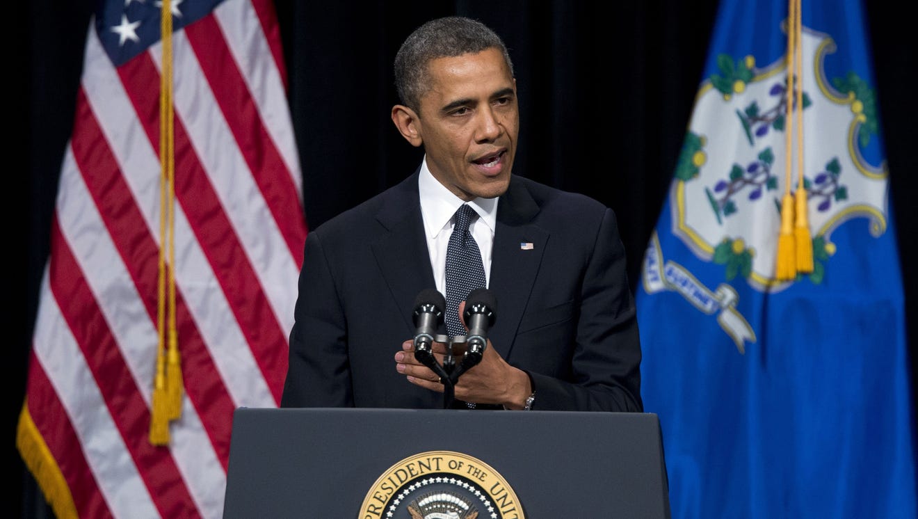 President Barack Obama addresses the nation after the Sandy Hook shooting