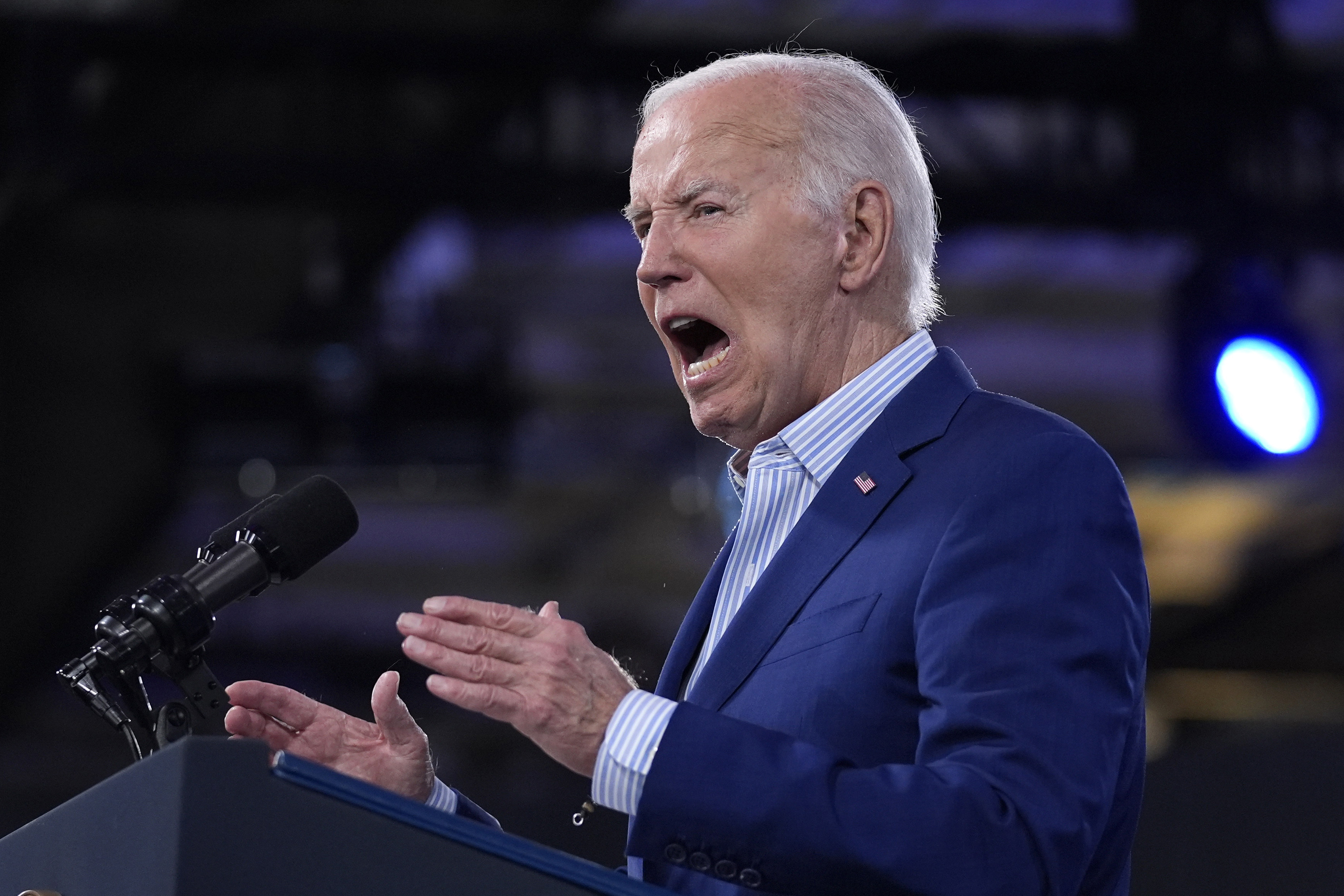 US President Joe Biden speaks during a campaign rally, Friday, June 28, 2024, in Raleigh, N.C. 