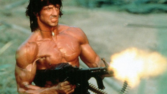 Sylvester Stallone as Rambo.