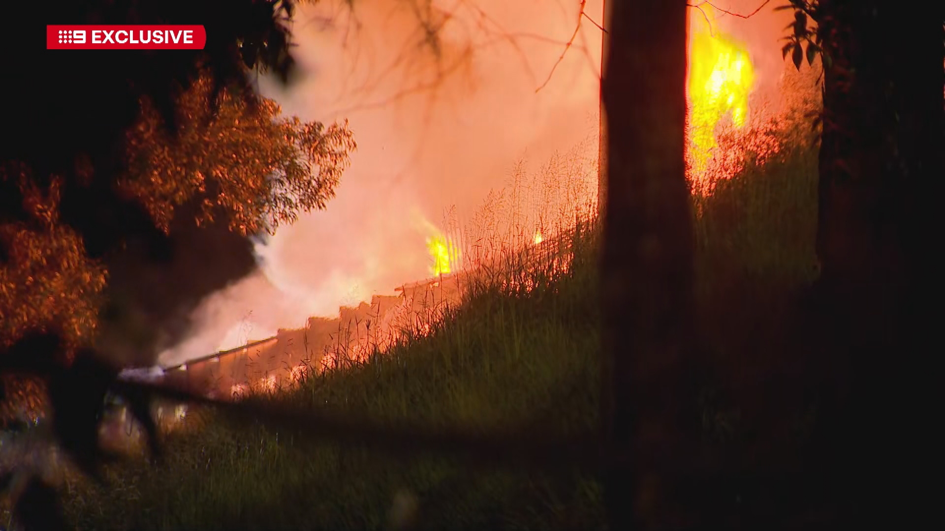 The truck crash on the Logan Motorway between an allegedly stolen Audi and a truck caused a massive fireball.
