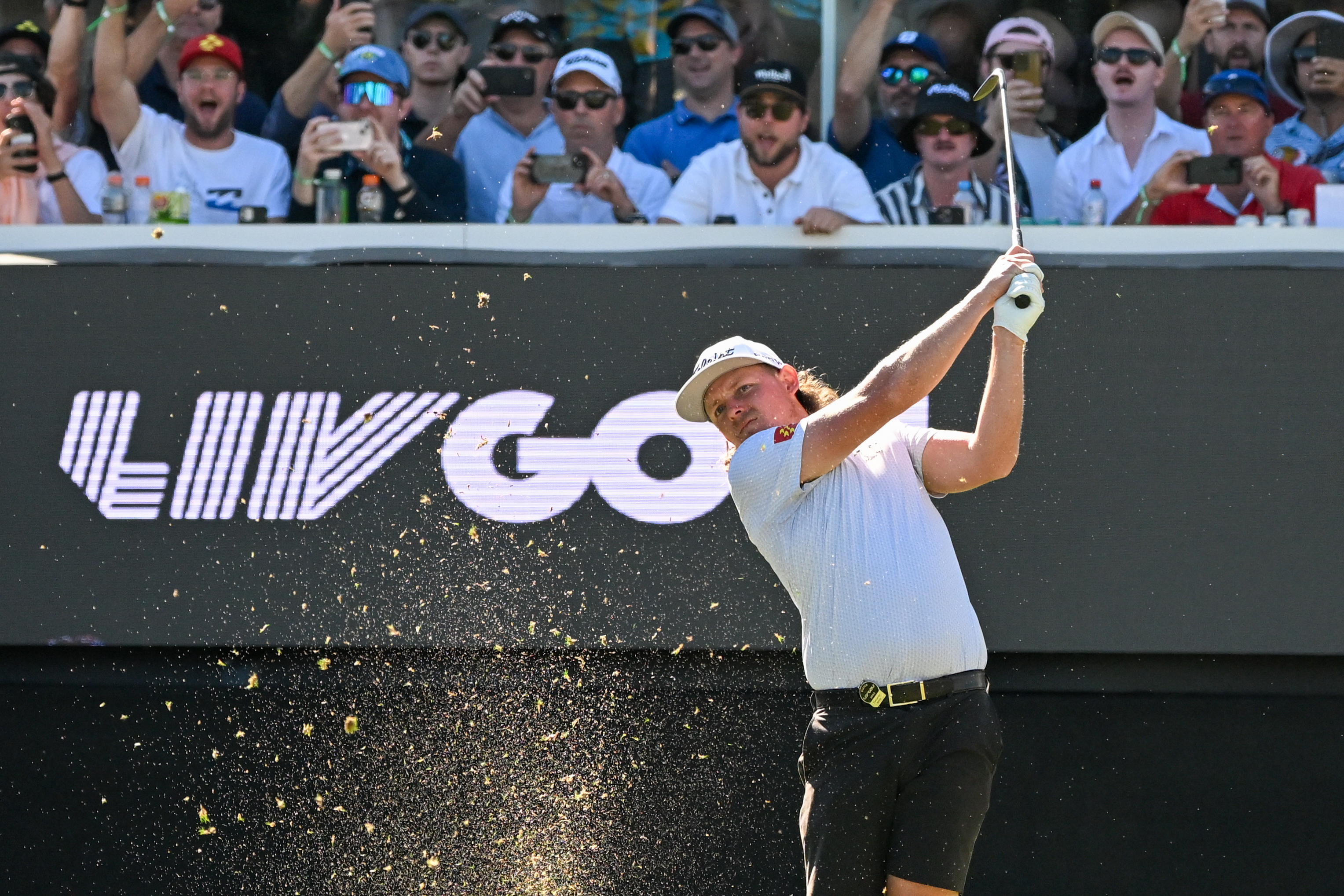  Cam Smith of Ripper GC tees off on the 12th hole during day two of Liv Golf Adelaide at The Grange Golf Course on April 22, 2023 in Adelaide, Australia. (Photo by Asanka Ratnayake/Getty Images)