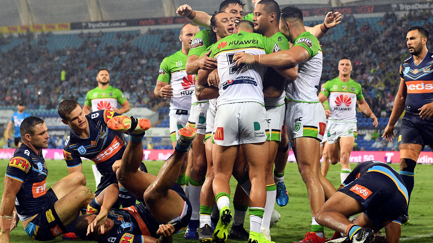 NRL: Canberra Raiders shut out Gold Coast Titans for wet win