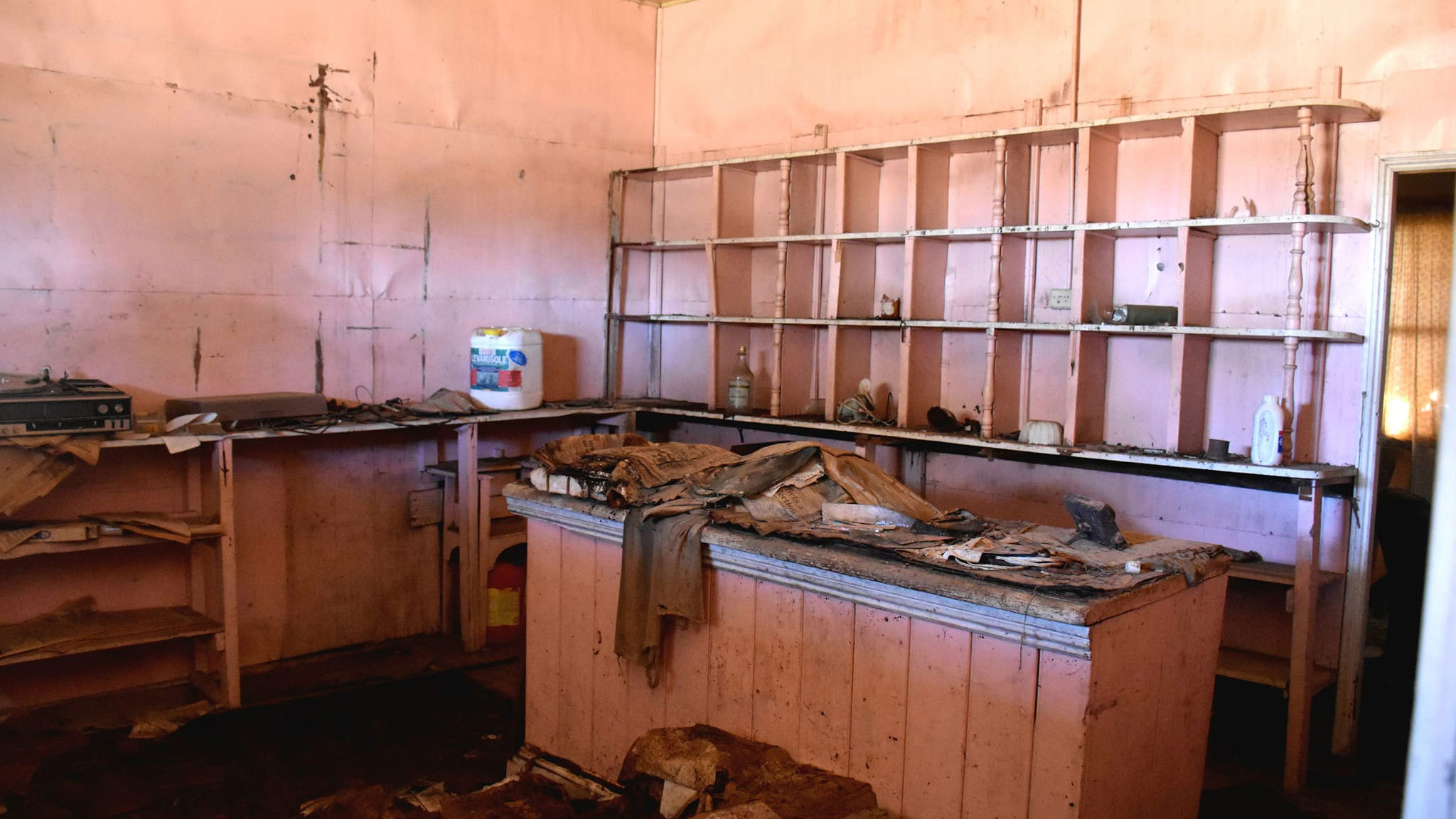 The service counter of the general store.