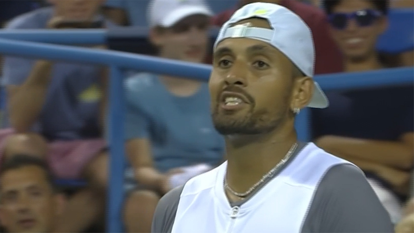Nick Kyrgios suggested the umpire should give himself a code violation in Washington.