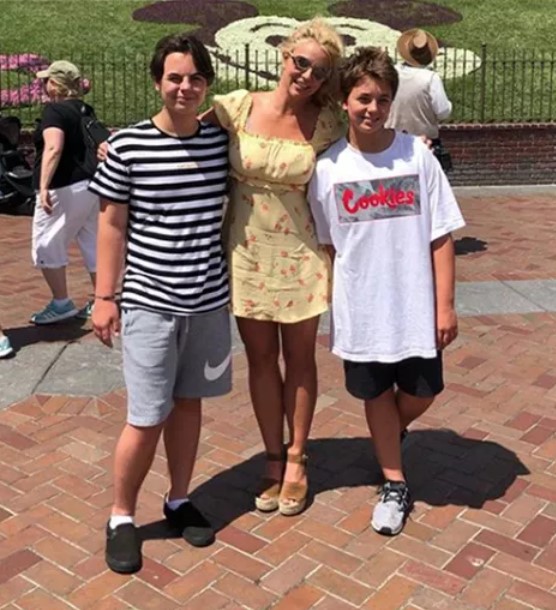 Britney Spears with sons Sean Preston and Jayden James.