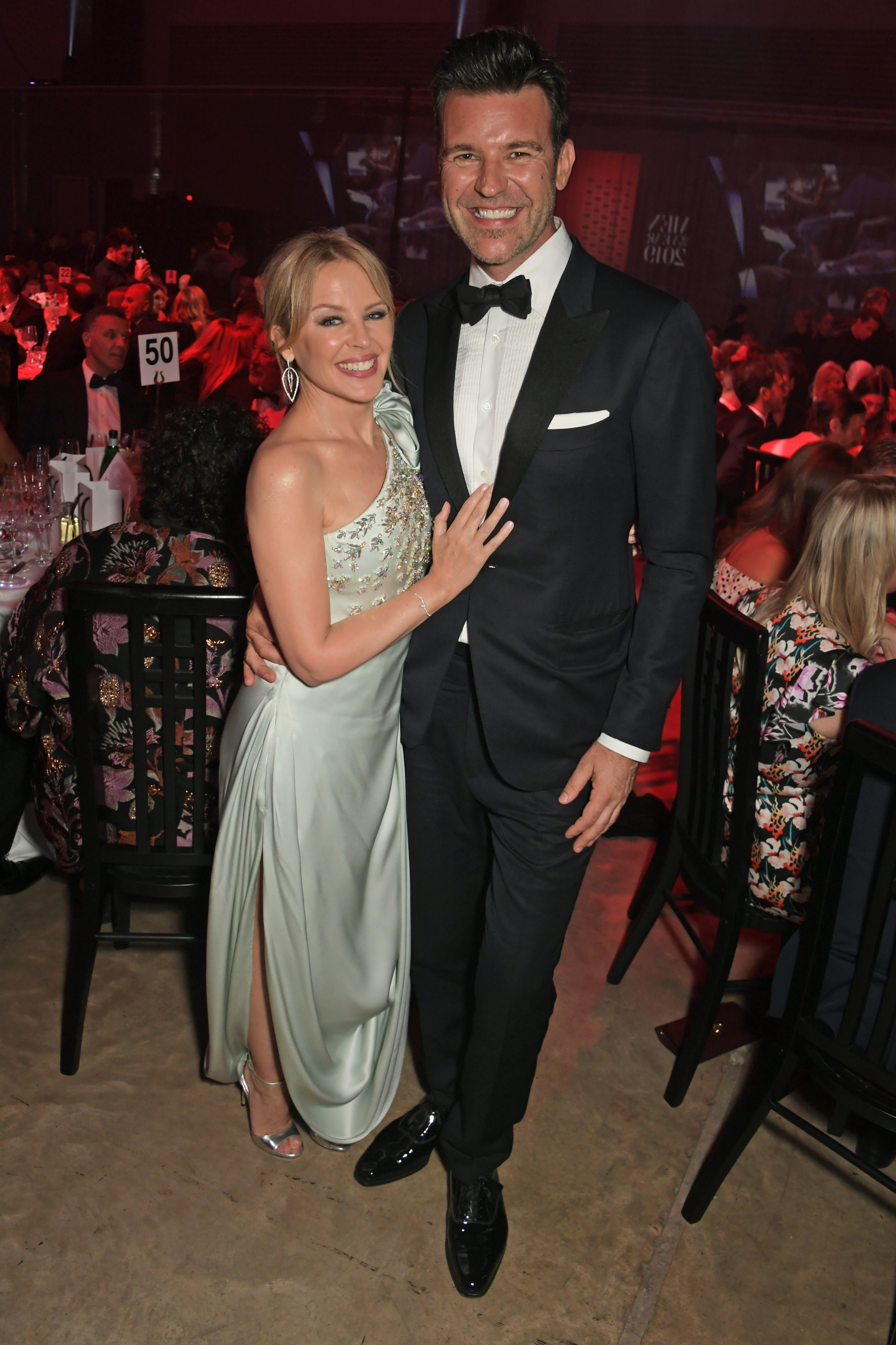  Kylie Minogue and Paul Solomons attend the the GQ Men Of The Year Awards 2019 