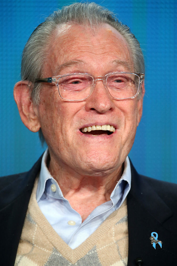 Earl Holliman speaks onstage during the 'VOCES: CHILDREN OF GIANT' panel discussion at the PBS Network portion of the Television Critics Association press tour at Langham Hotel on January 20, 2015 in Pasadena, California.