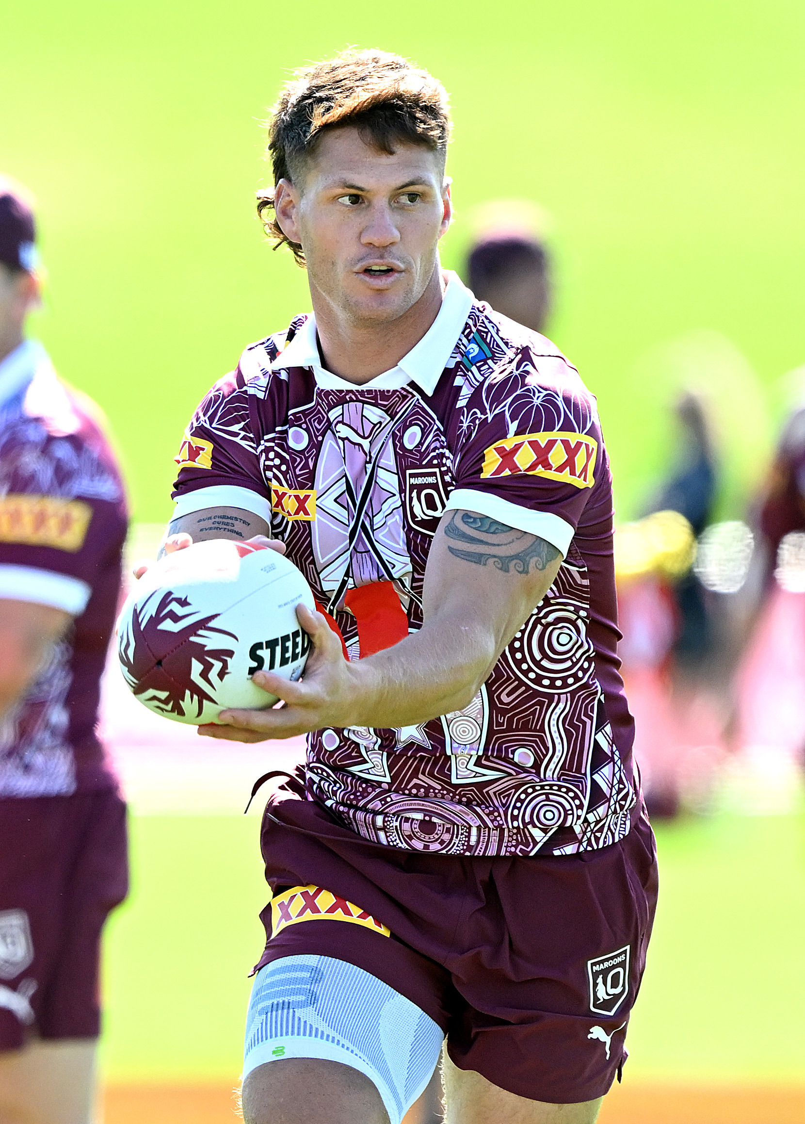 Kalyn Ponga in action during a Queensland Maroons Men's State of Origin training