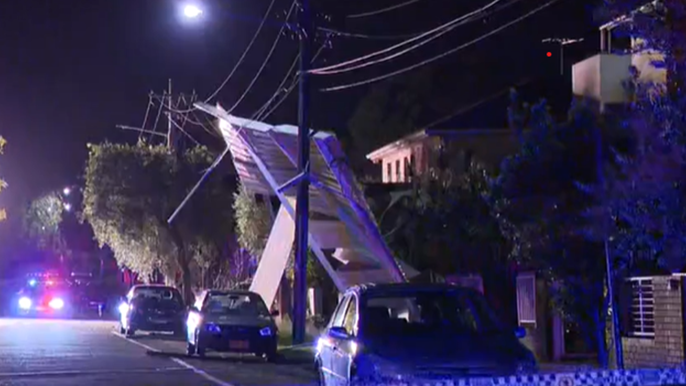 Gale force winds have been felt across Sydney; one building in Roseberry had its roof tore off. 