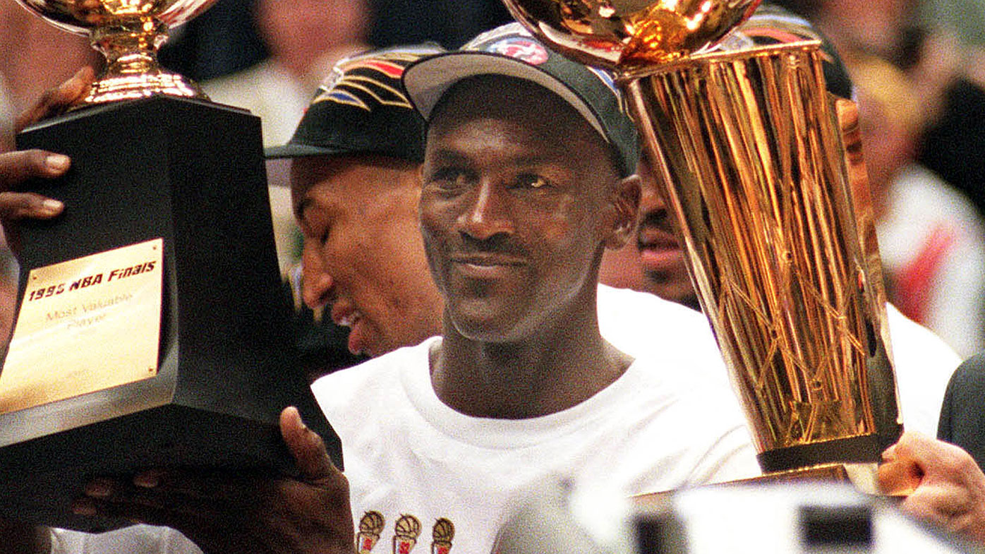 Michael Jordan after winning his sixth championship 