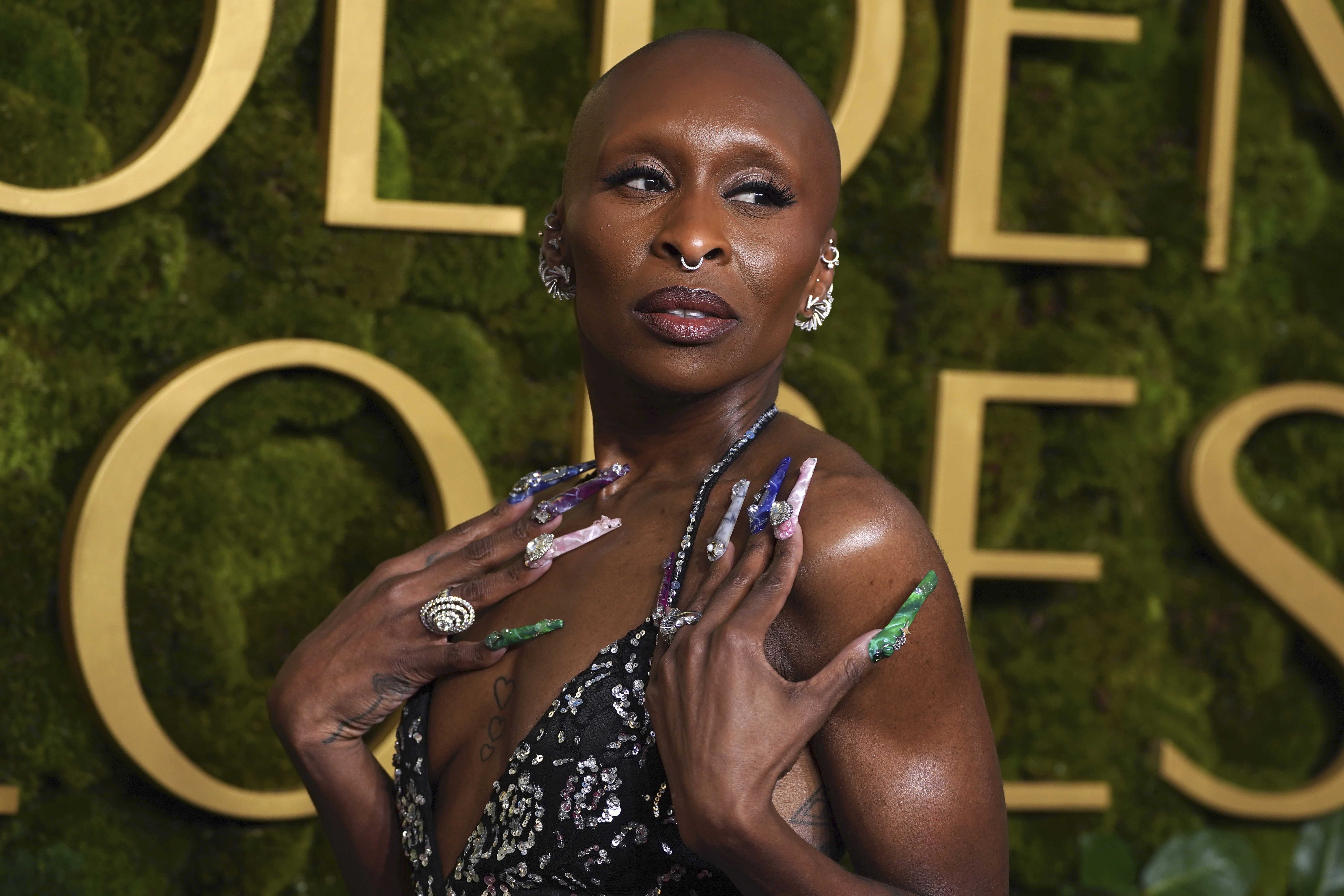 Cynthia Erivo arrives at the 82nd Golden Globes on Sunday, Jan. 5, 2025, at the Beverly Hilton in Beverly Hills, Calif. 