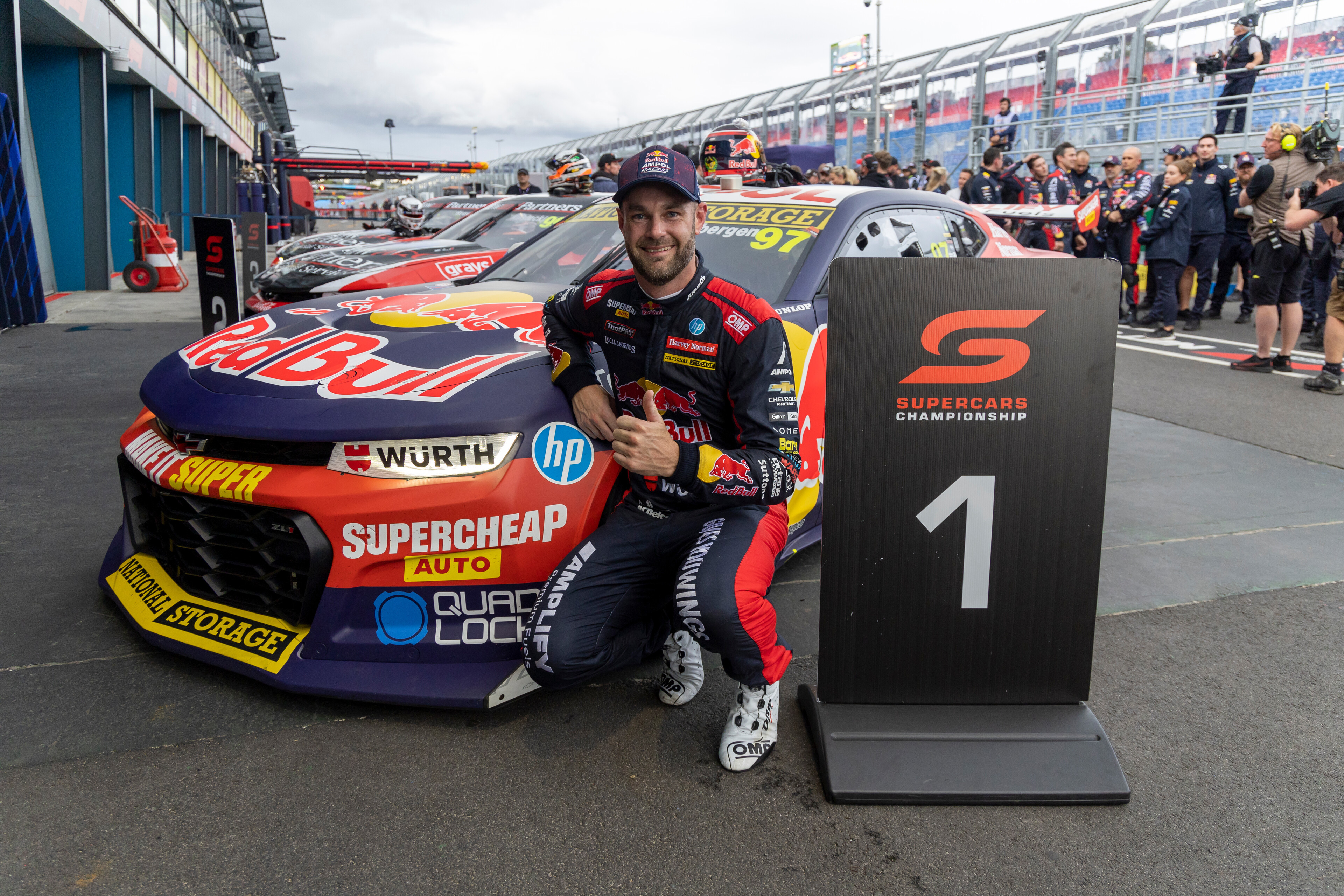 1st place Shane van Gisbergen poses for a portrait during stop 2 of the Supercars Championship on the Albert Park Street Circuit/