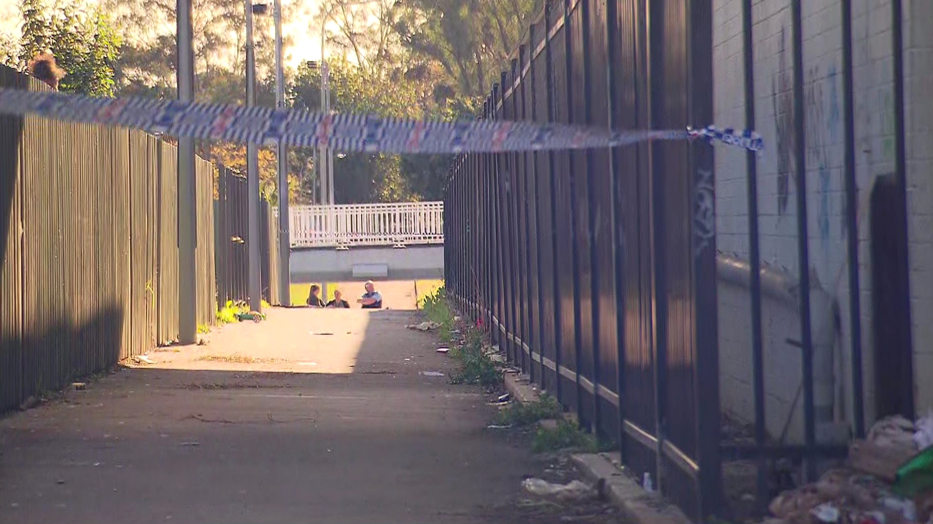 Police are searching for three men after a suspected shooting in Sydney's west.A man in his 20s was found with serious injuries in Carlisle Avenue at Bidwell this afternoon before he was taken to Westmead Hospital for emergency surgery.
A crime scene spanning 300 metres was set up for forensic examination.
