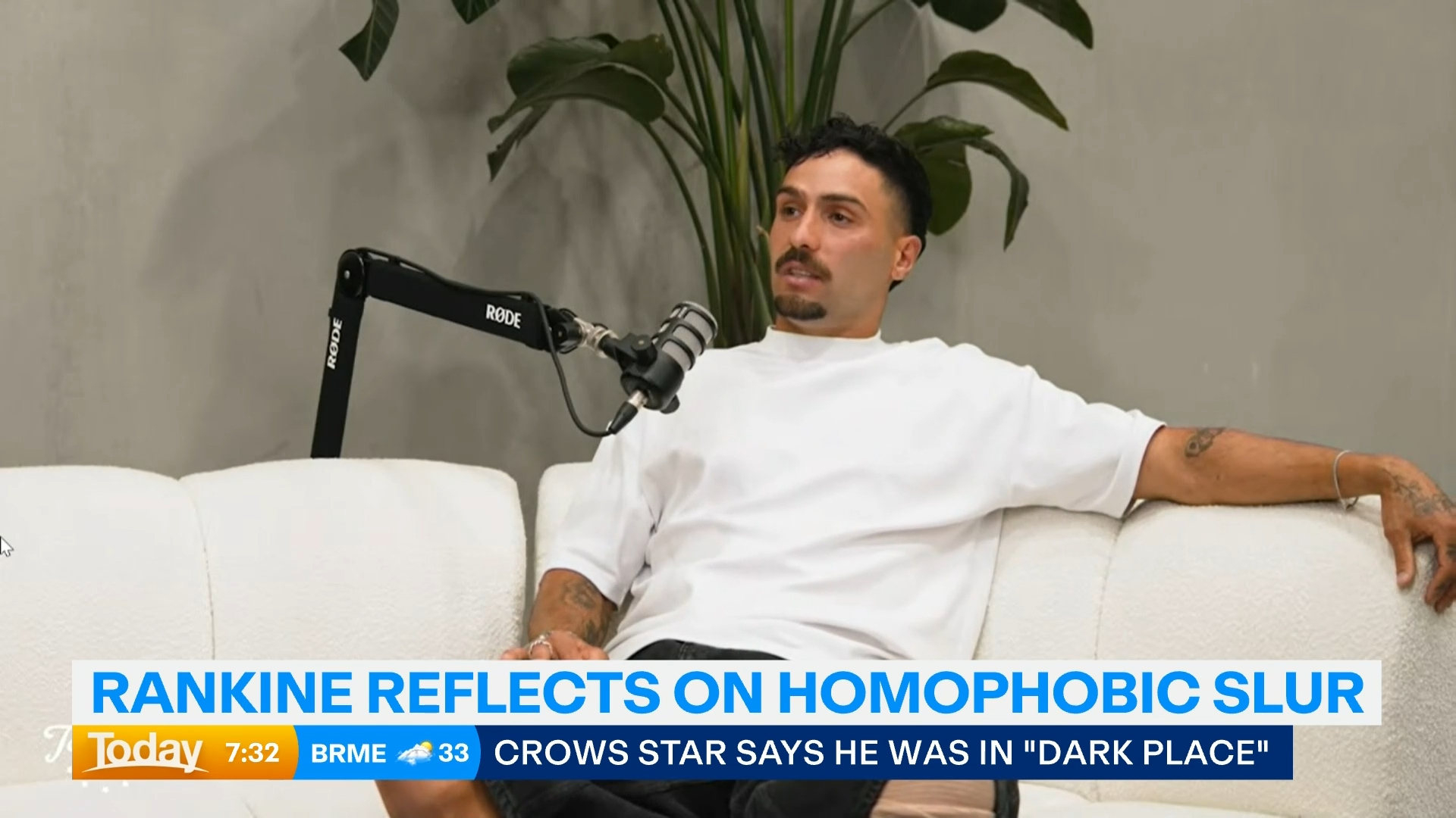 Adelaide Crows forward Izak Rankine says he continues to work on making amends, six months after using a homophobic slur against Isaac Quaynor.