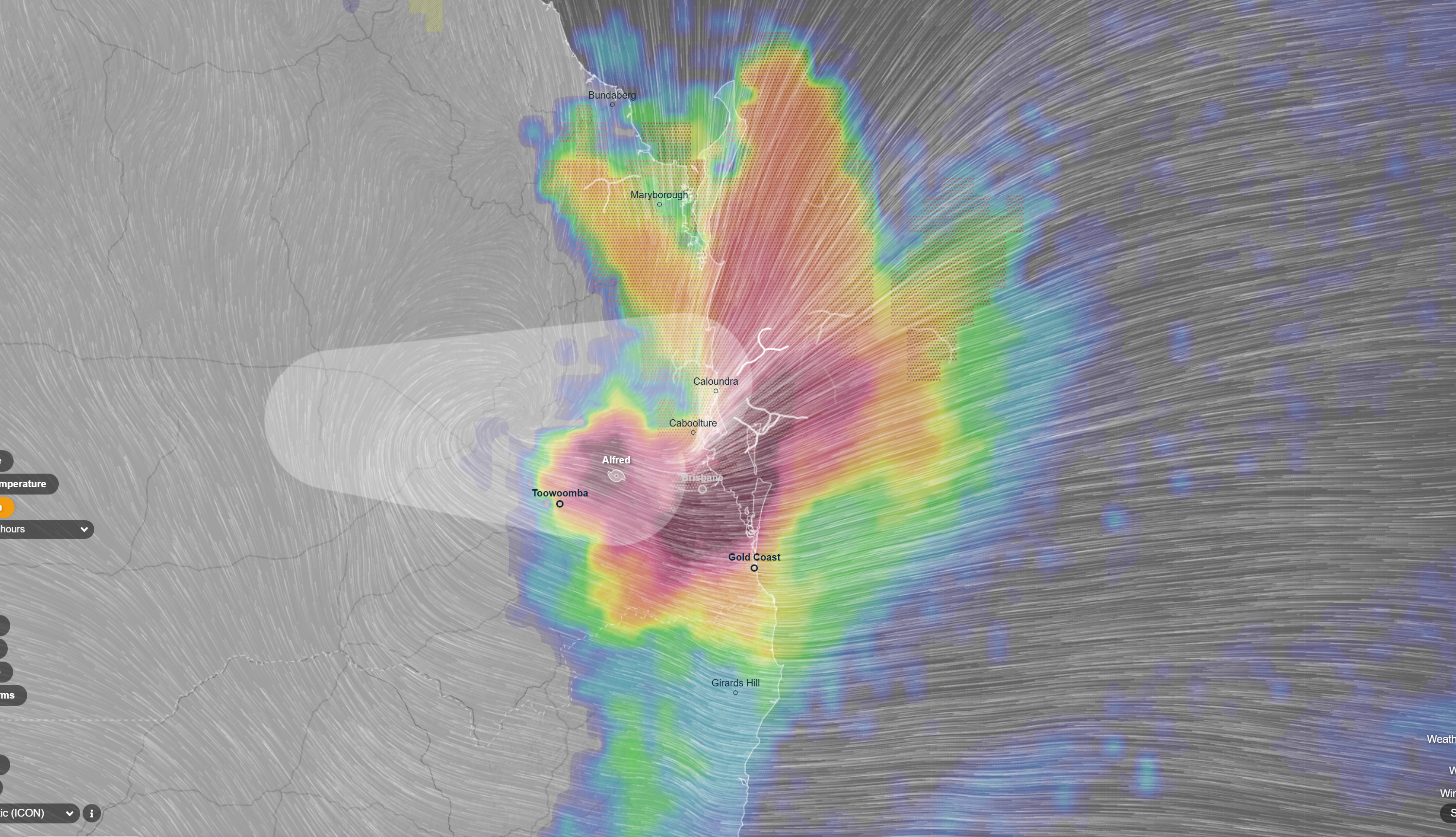 Flooding fears as ex-cyclone Alfred makes slow journey across mainland