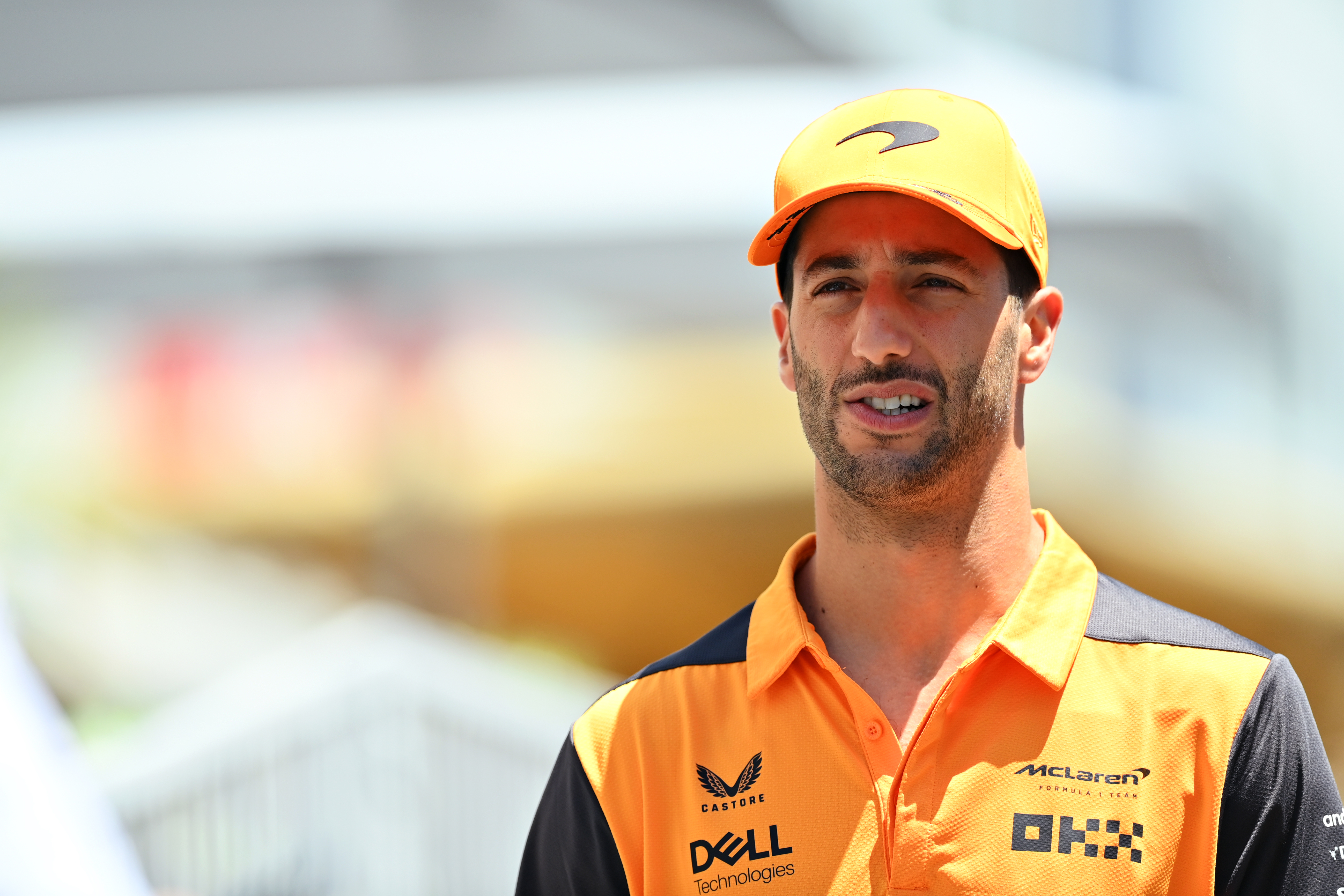 Daniel Ricciardo in the paddock looking concerned during preparations for the Azerbaijan Grand Prix in Baku. (Photo by Dan Mullan/Getty Images)