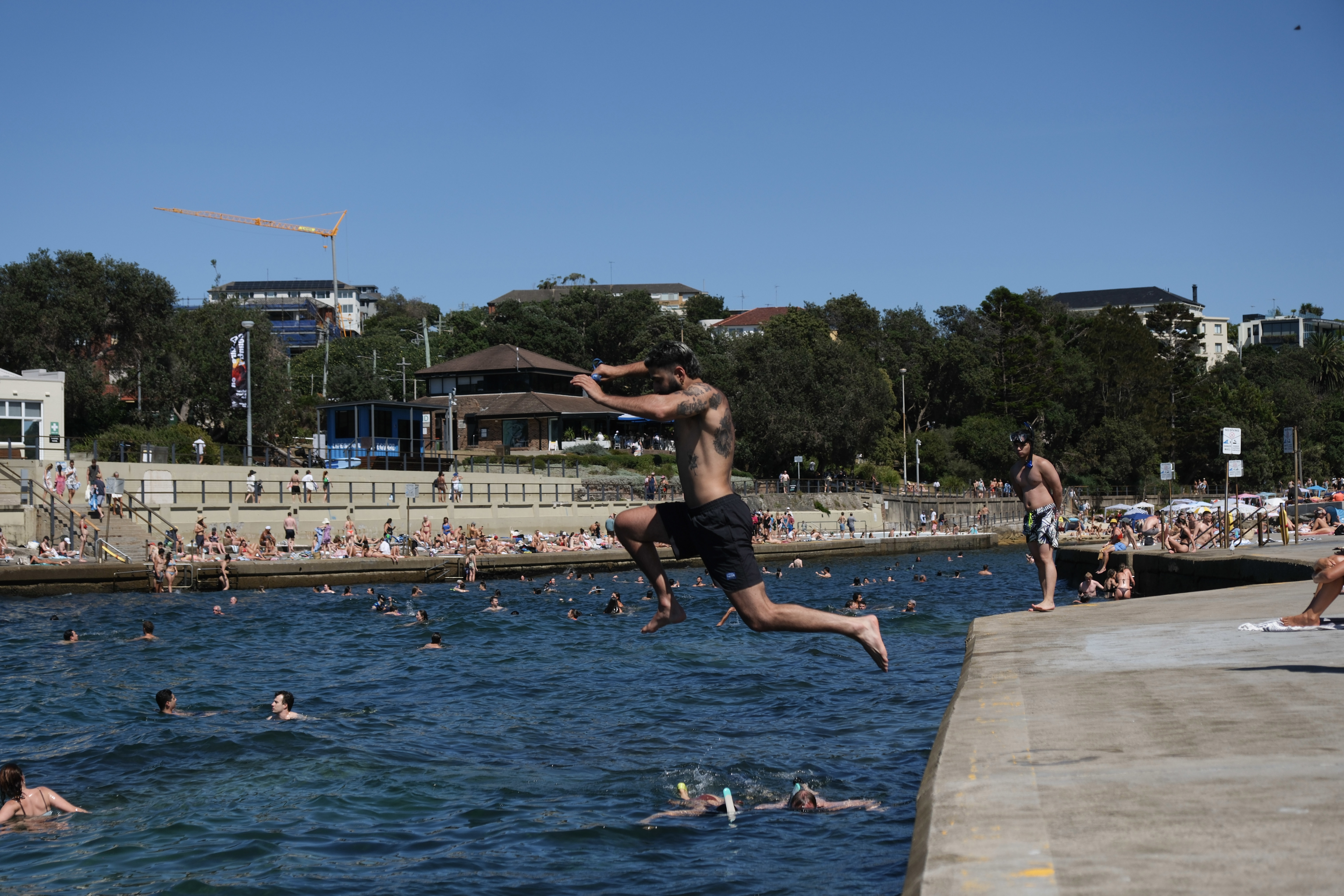 Sydney Heatwave, cooling off at Clovelly Beach.  Saturday 10, January 2025