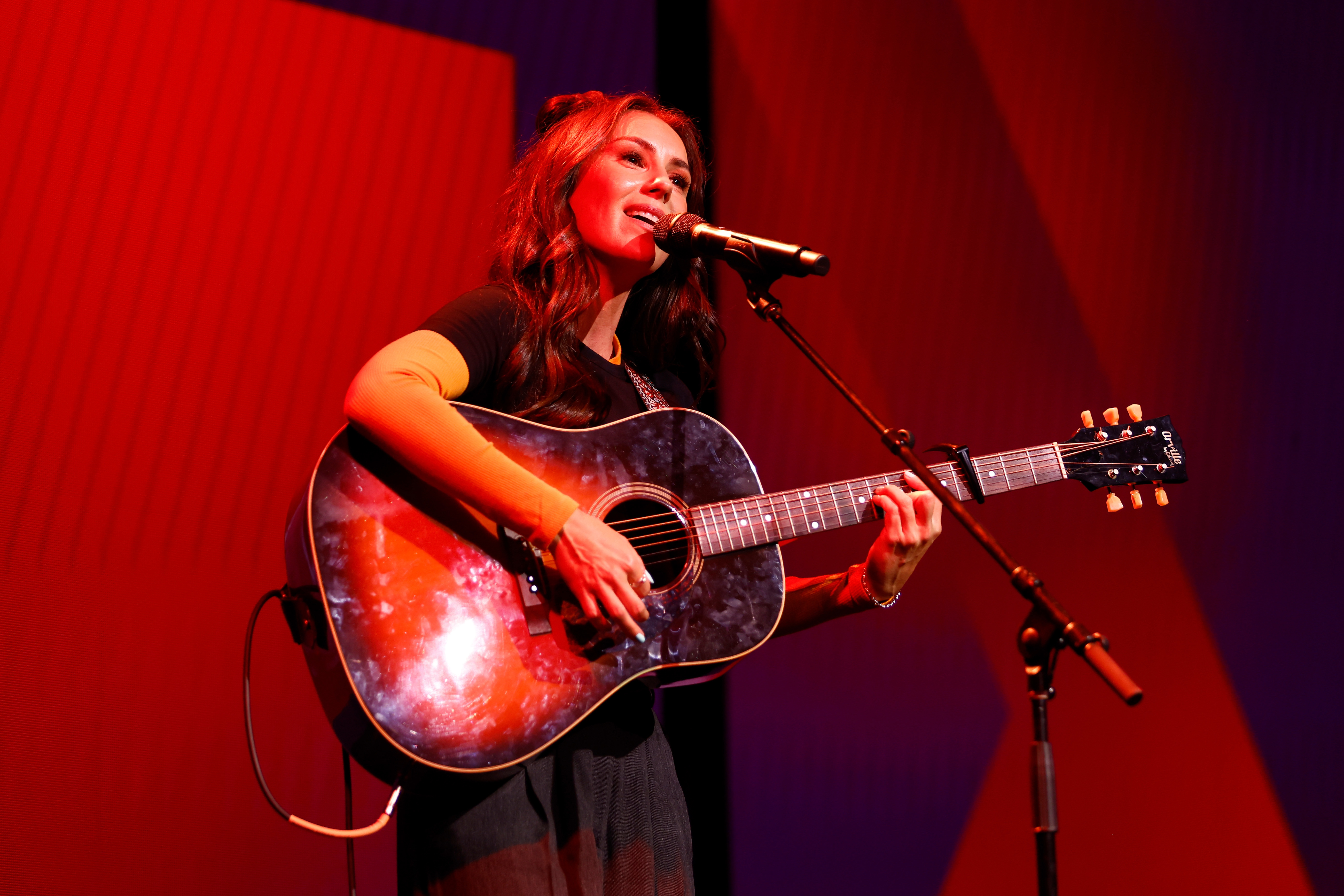 MELBOURNE, AUSTRALIA - NOVEMBER 27: Amy Shark performs during the 2023 W Awards at Crown Palladium on November 27, 2023 in Melbourne, Australia. (Photo by Dylan Burns/AFL Photos via Getty Images)