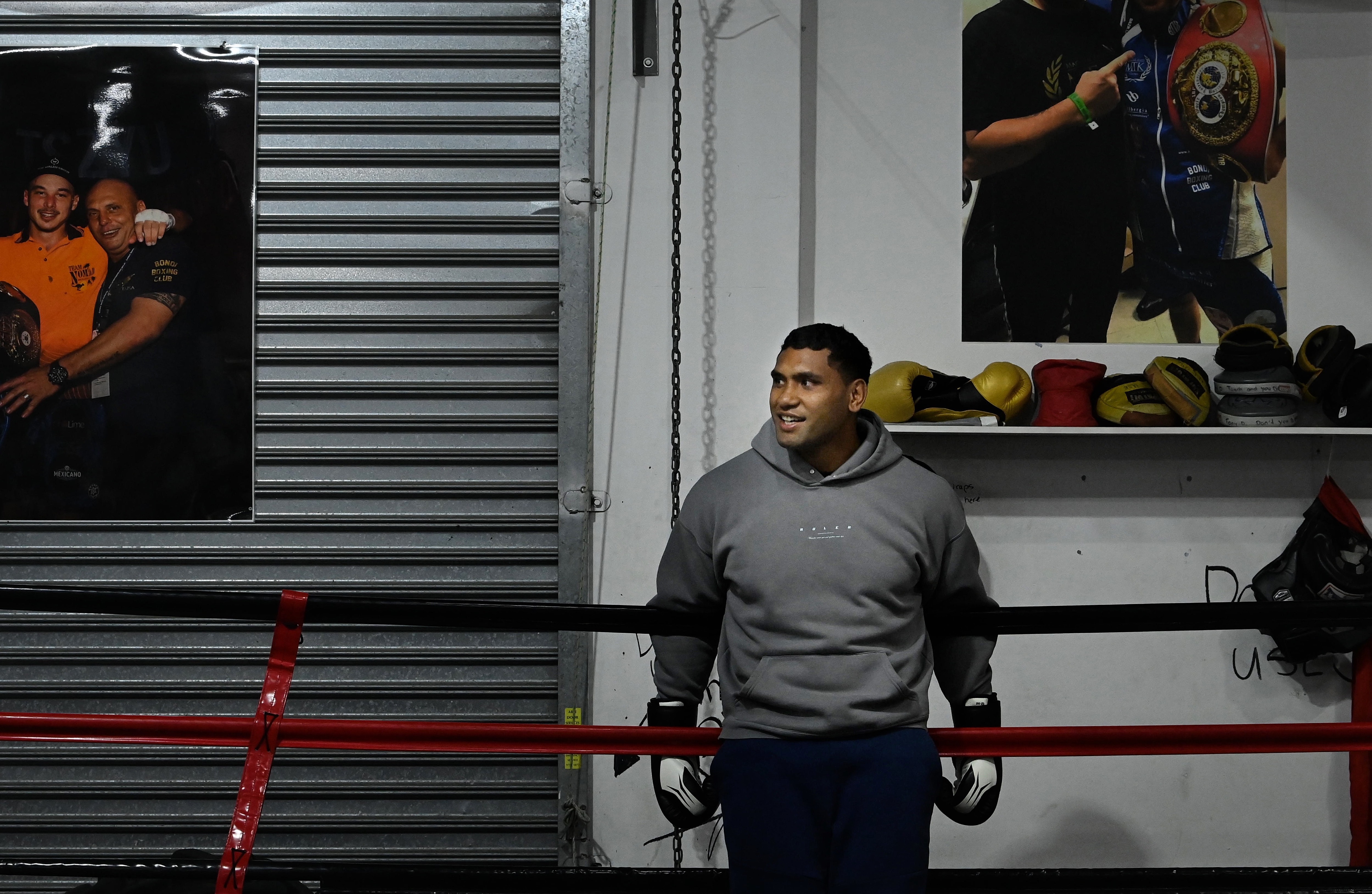 Tevita Pangai at the Bondi Boxing Club.