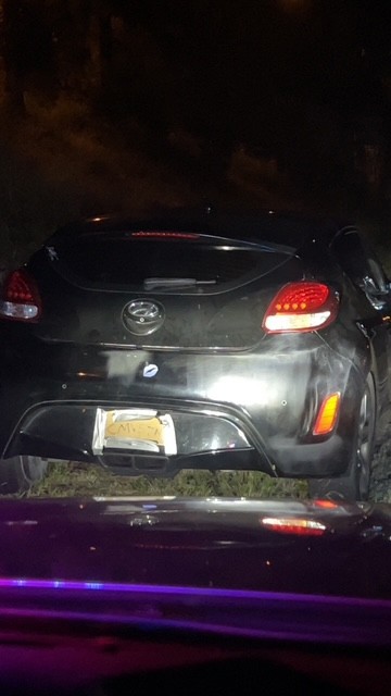 Woman caught with cardboard number plates