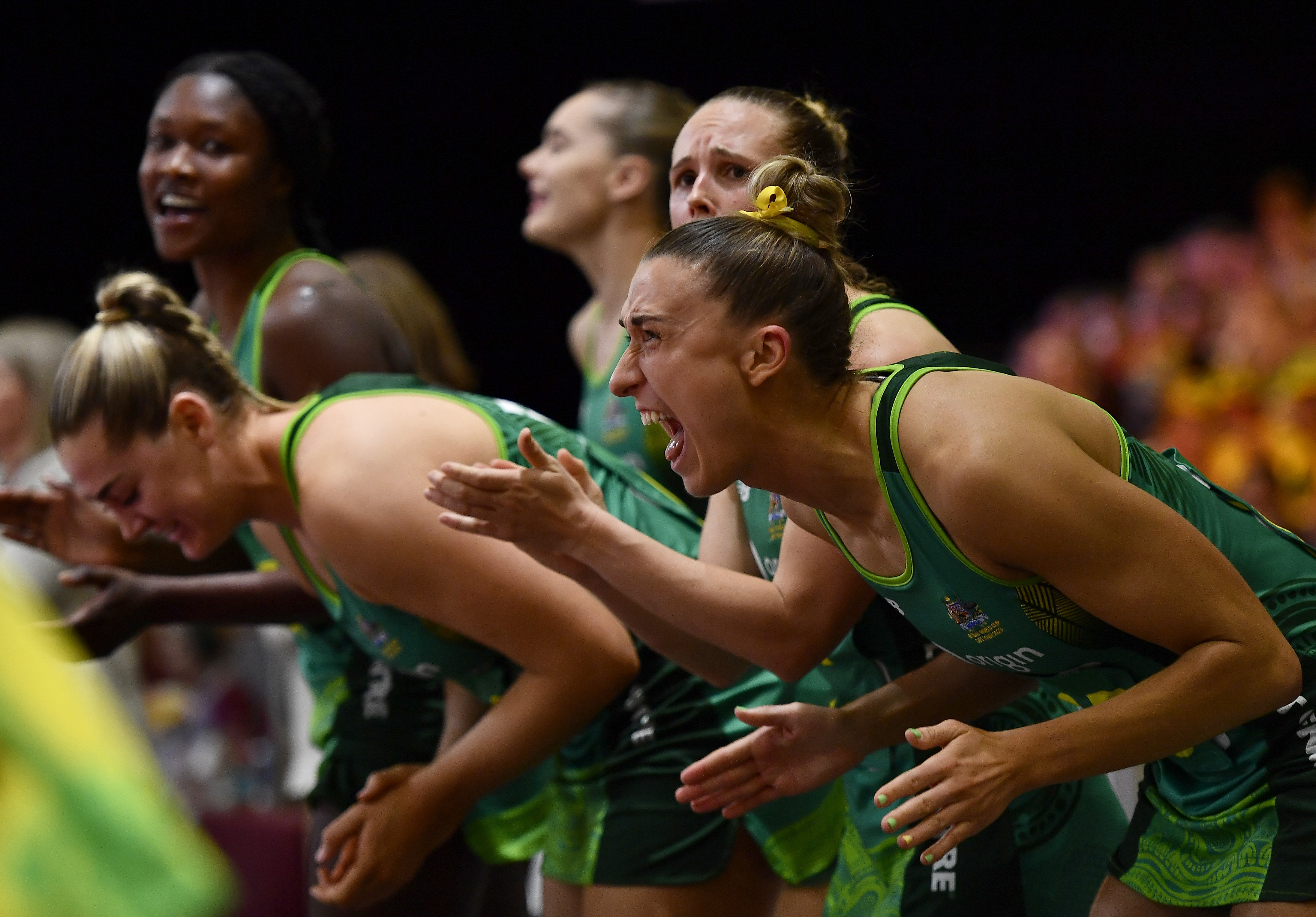Sarah Klau of Australia during the Netball World Cup 2023, Semi Final 2 match between Jamaica and Australia at Cape Town International Convention Centre, Court 1 on August 05, 2023 in Cape Town, South Africa, (Photo by Ashley Vlotman/Gallo Images/Netball World Cup 2023)