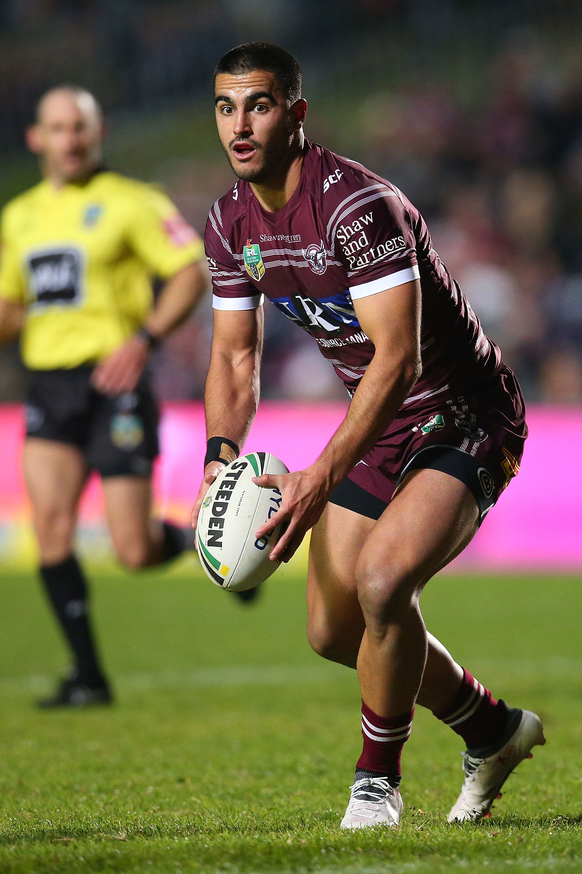 Tom Wright in action for the Manly Sea Eagles.