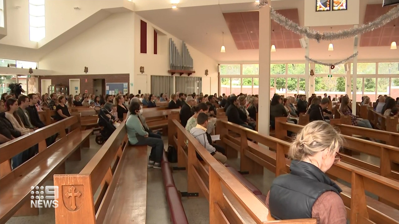 The Western Sydney Catholic community has thrown its arms around the mourning Tadros family, with friends and family coming together this afternoon in solidarity.