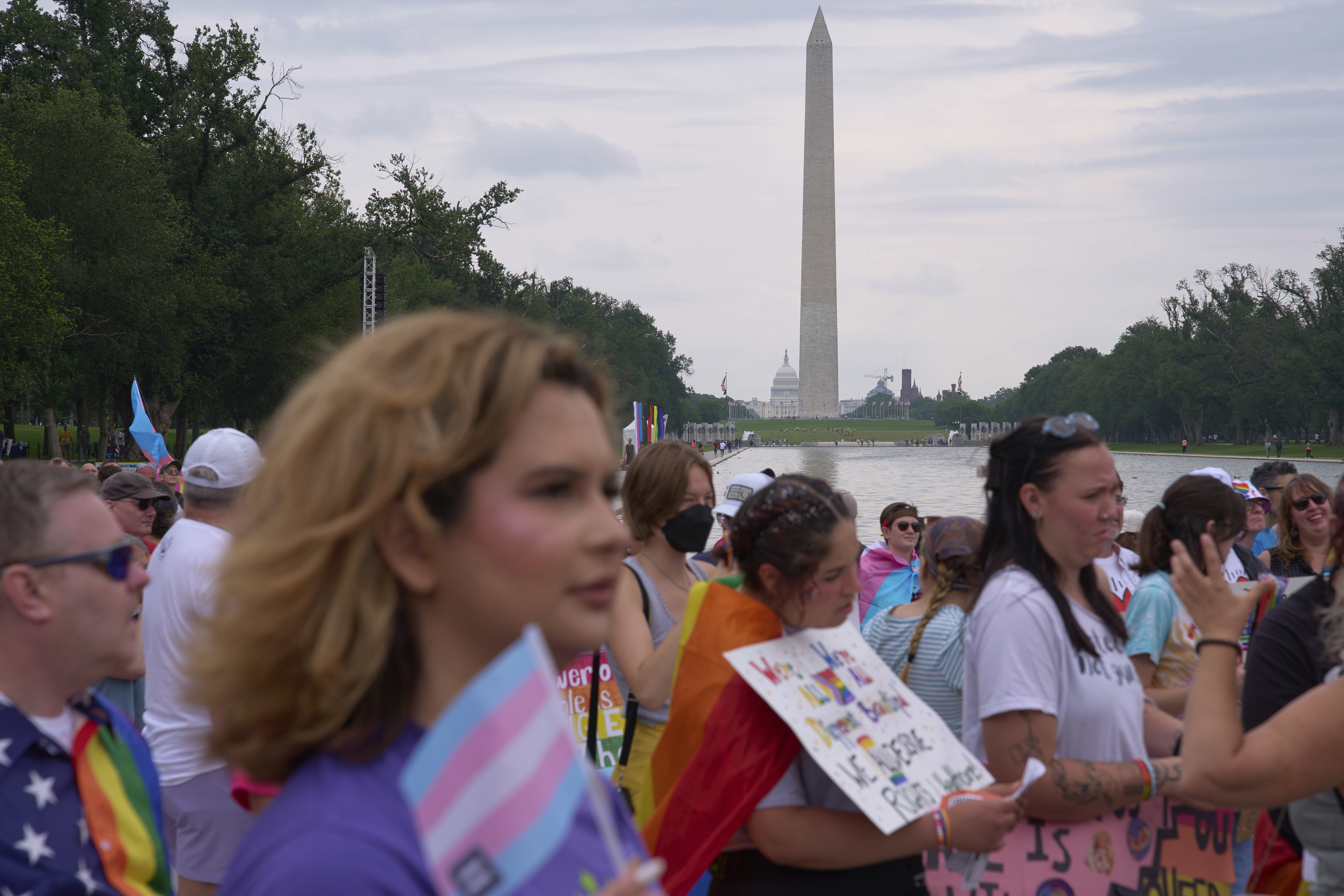 Protesters at the National Trans Visibility March in Washington.