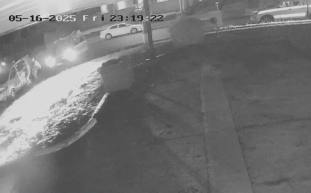 The moment the 28-year-old and a woman were arrested outside a petrol station.