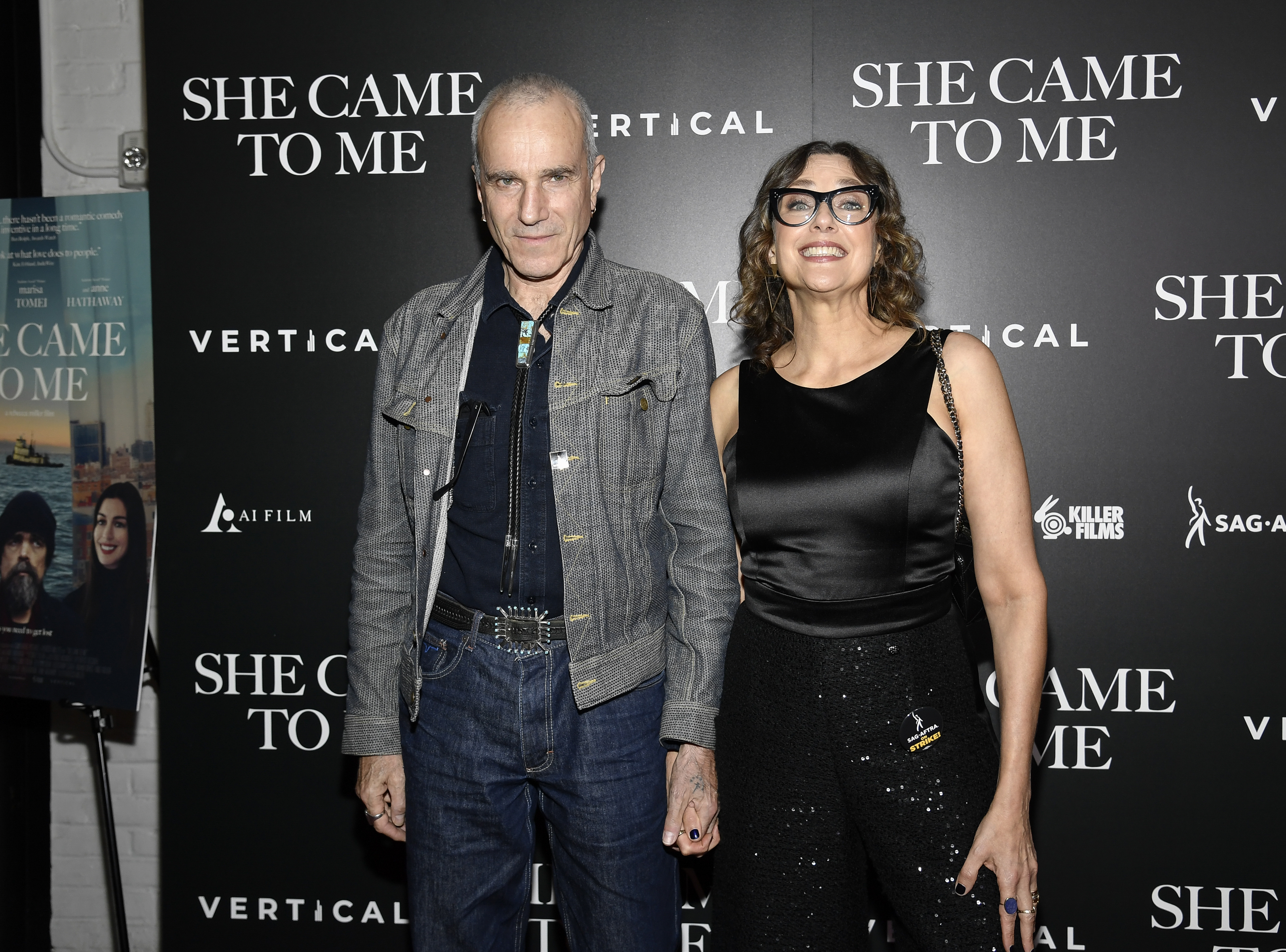 Rebecca Miller, right, and husband Daniel Day-Lewis attend a special screening of She Came to Me at Metrograph, Oct. 3, 2023, in New York. 