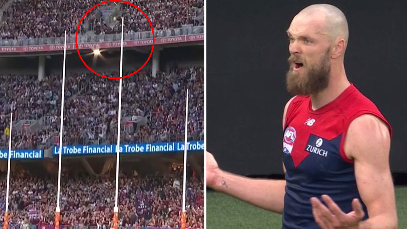 Max Gawn confused at goal umpire's decision